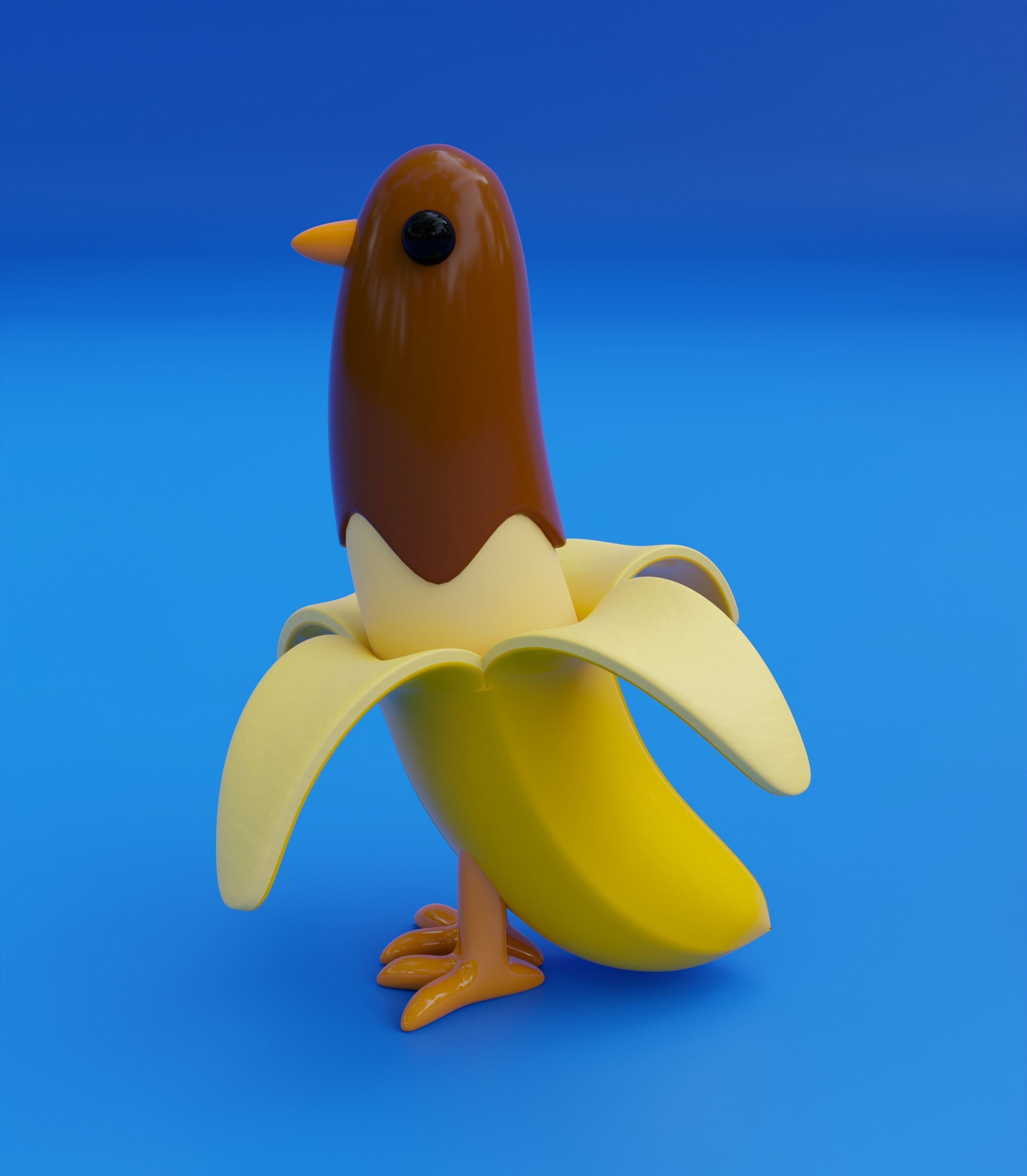 Banana birds Low-poly 3D model_9
