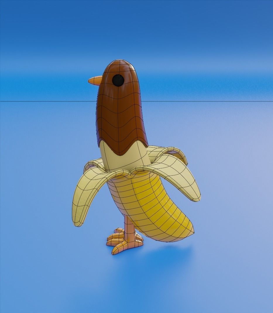 Banana birds Low-poly 3D model_10