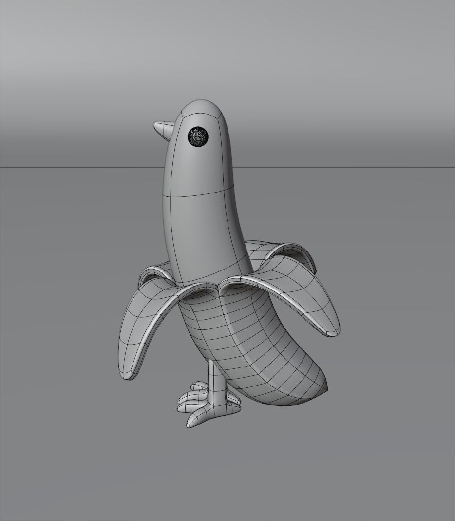Banana birds Low-poly 3D model_8