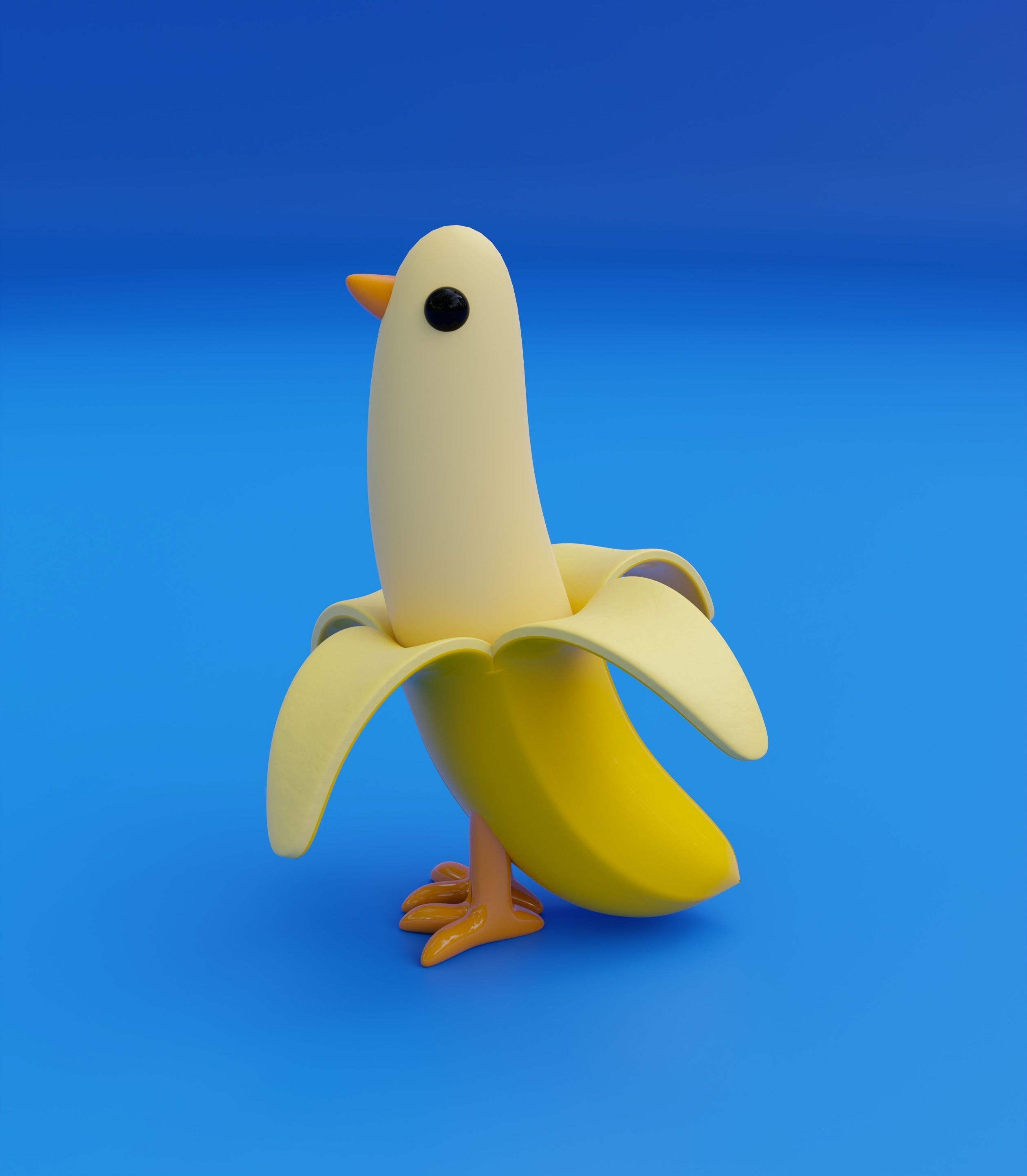 Banana birds Low-poly 3D model_6