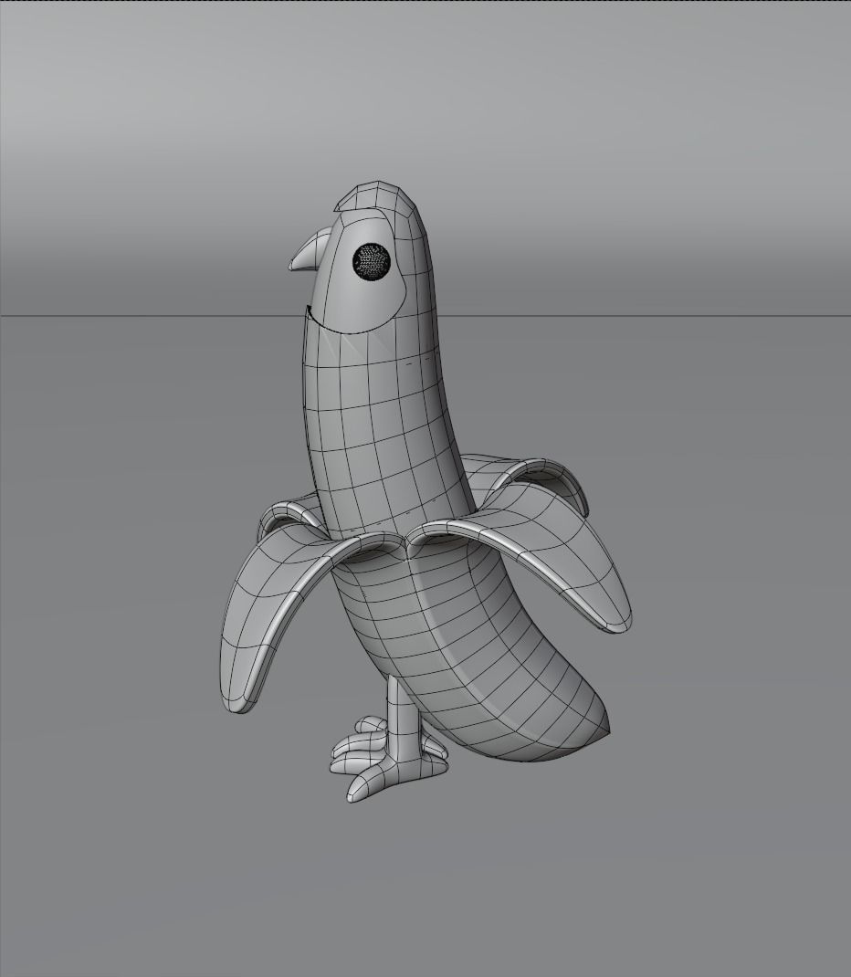 Banana birds Low-poly 3D model_14