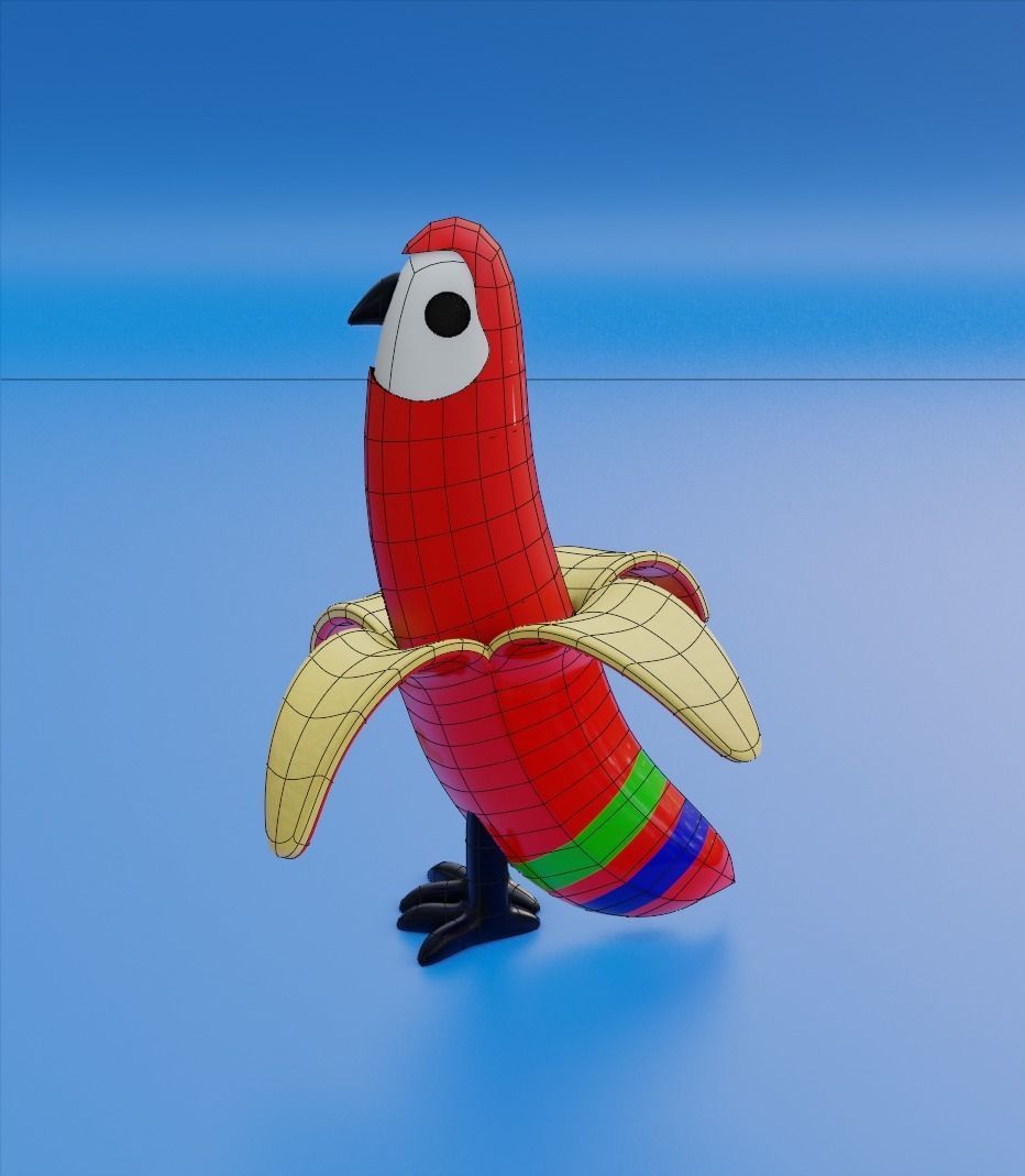 Banana birds Low-poly 3D model_13