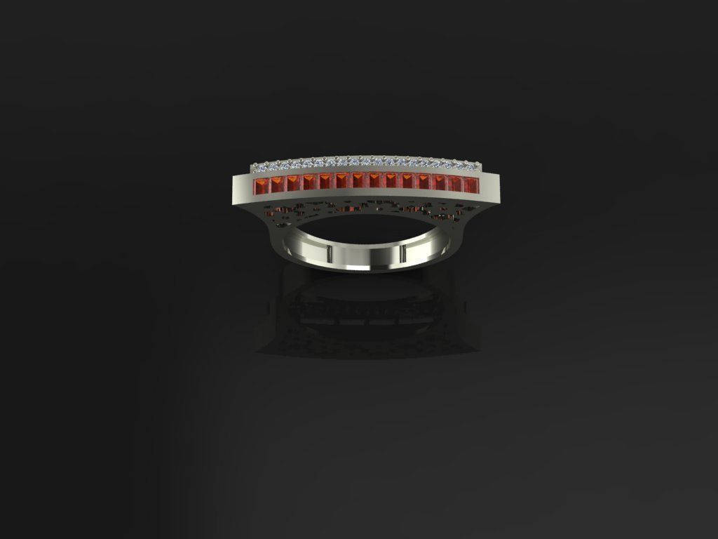 baguette ring 3D print model_4