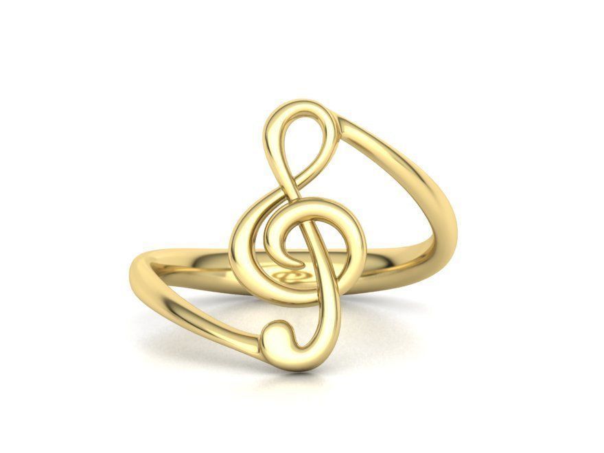 Music Note Treble Clef Note Ring Melody ring 3dmodel  3D print model_7