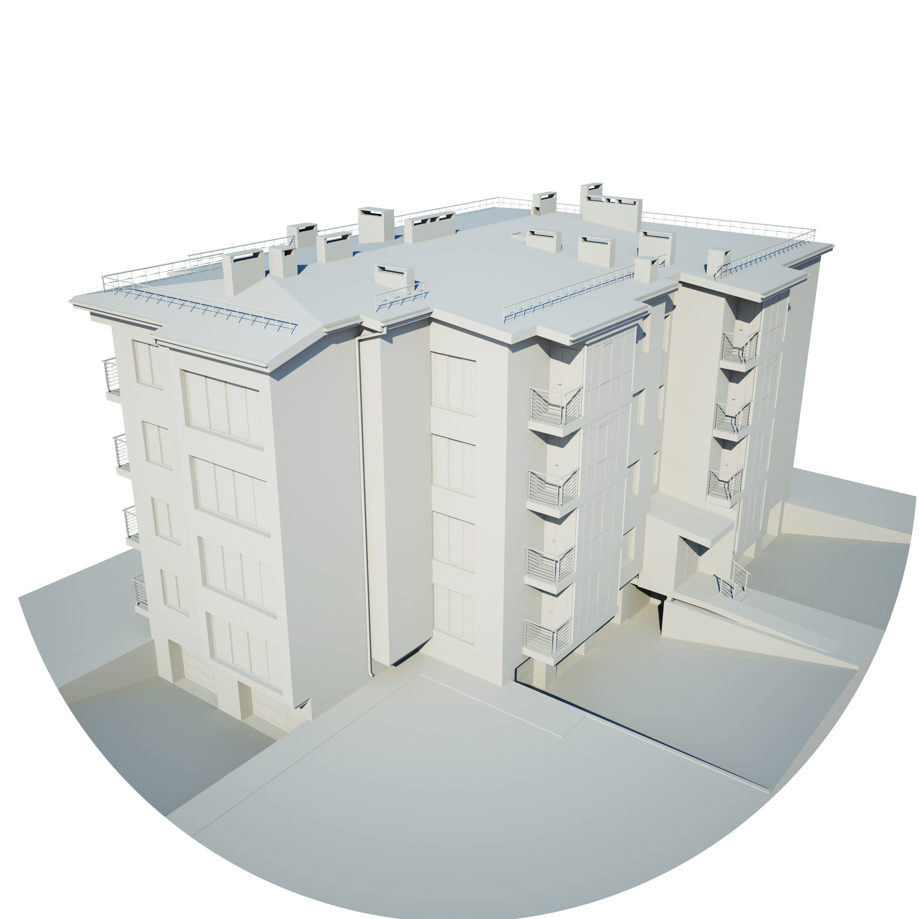 apartment house v03 3D model_5