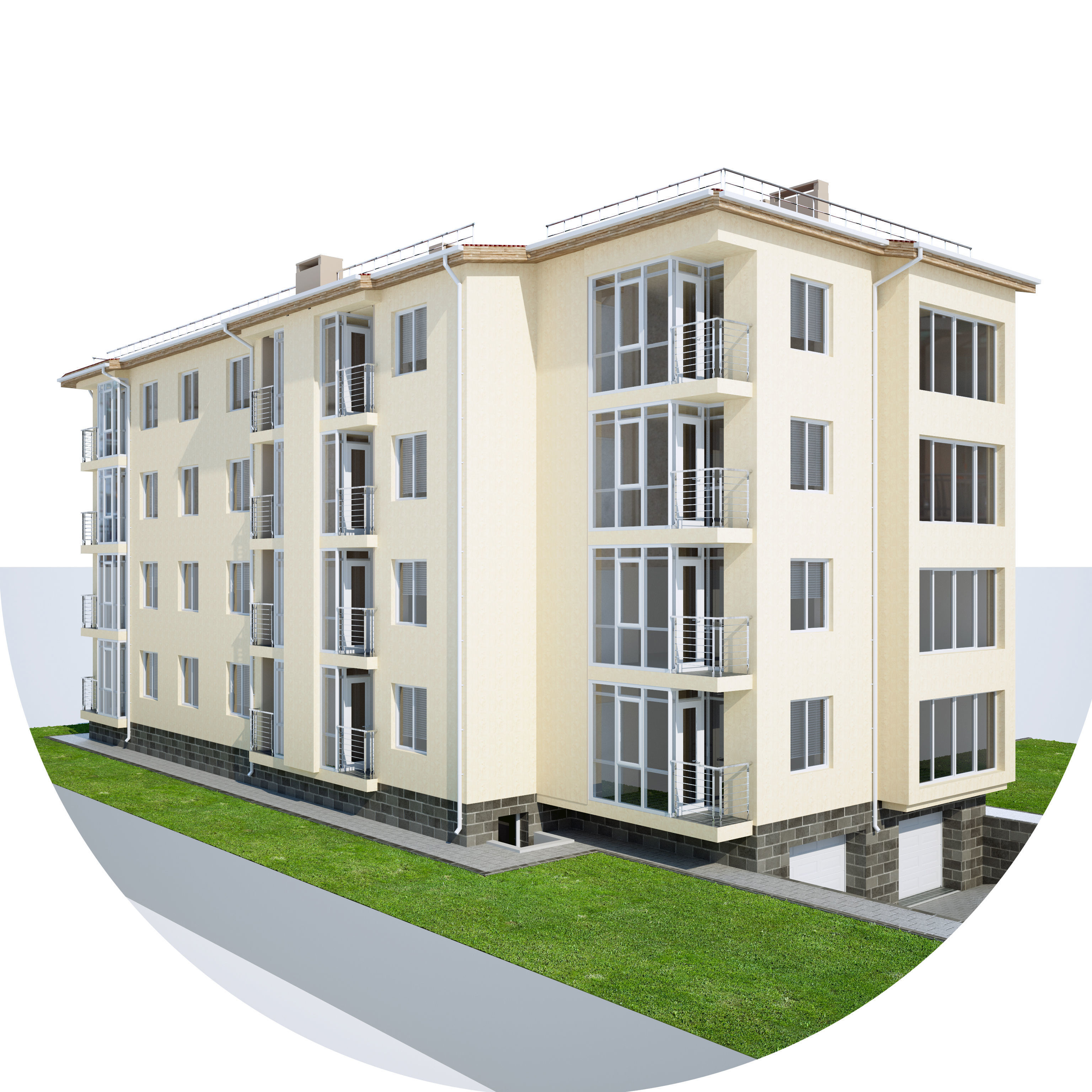 apartment house v03 3D model_1