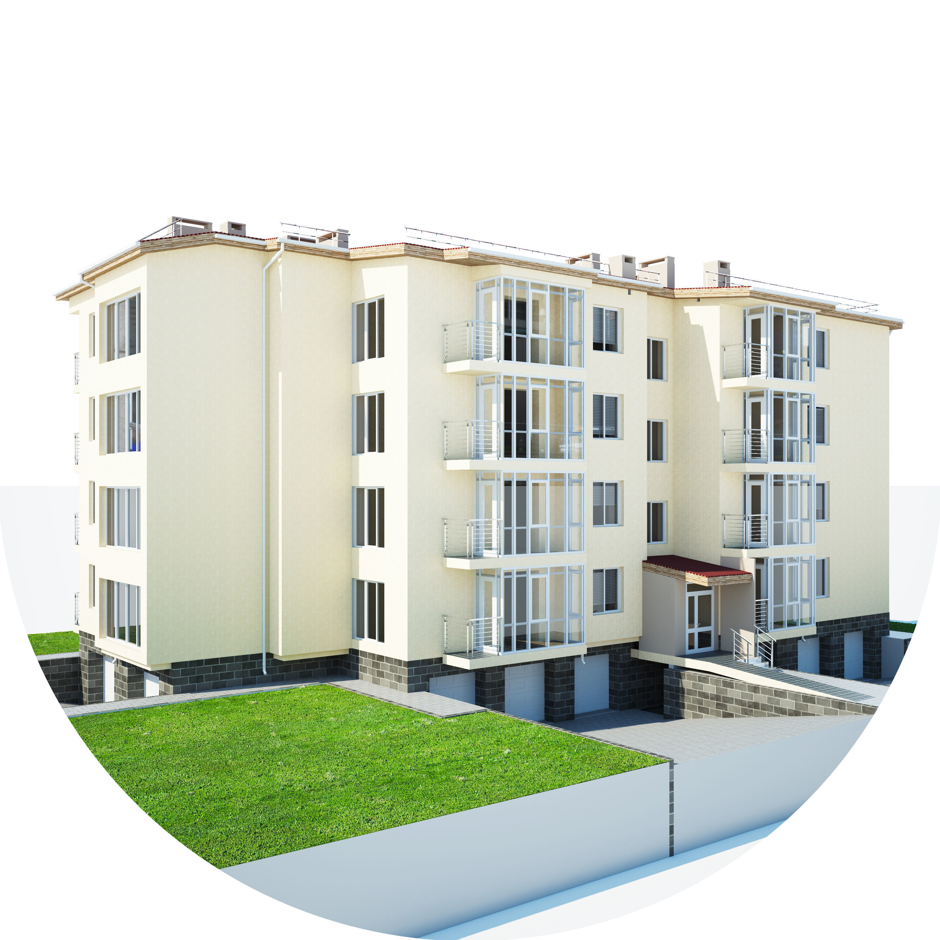 apartment house v03 3D model_2