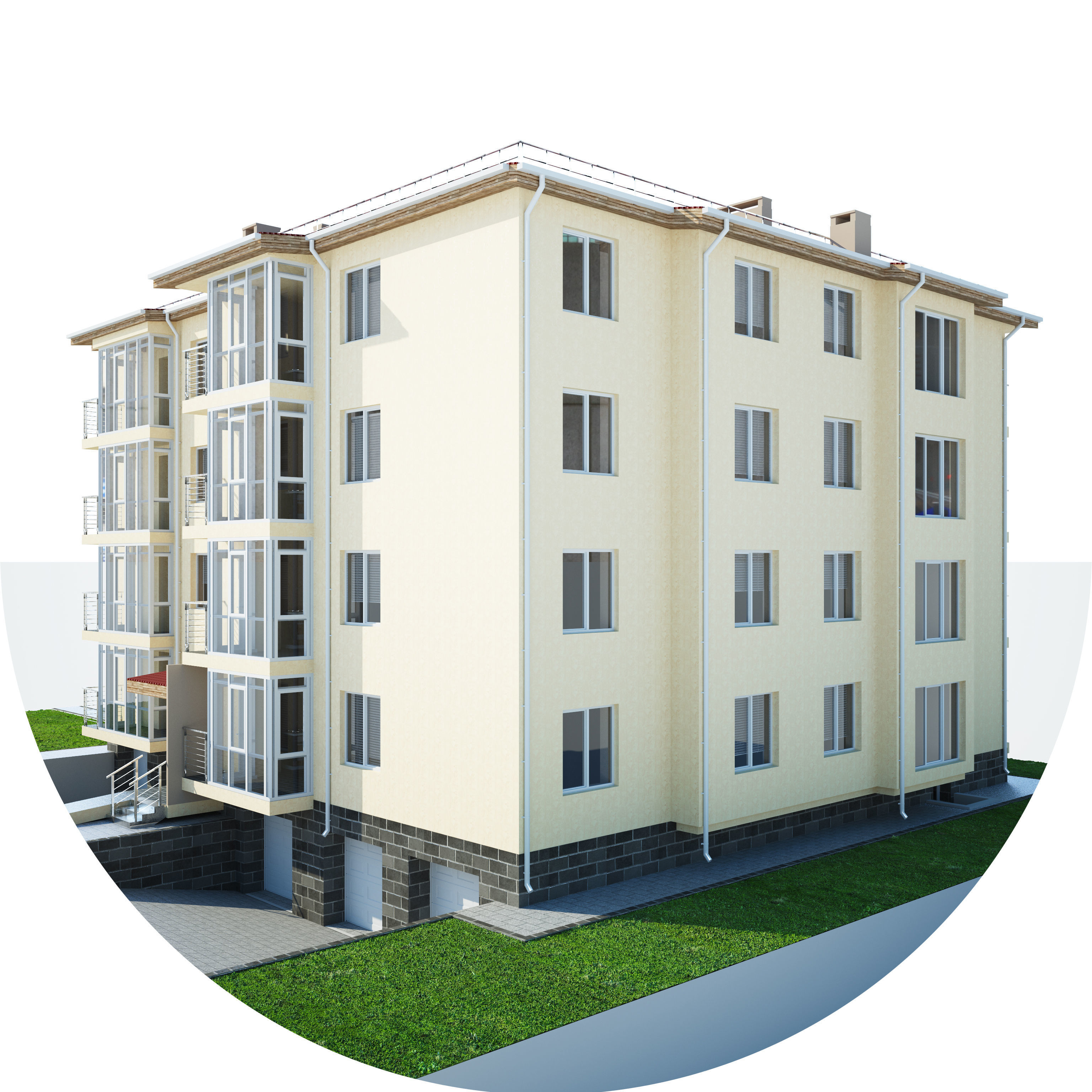 apartment house v03 3D model_3