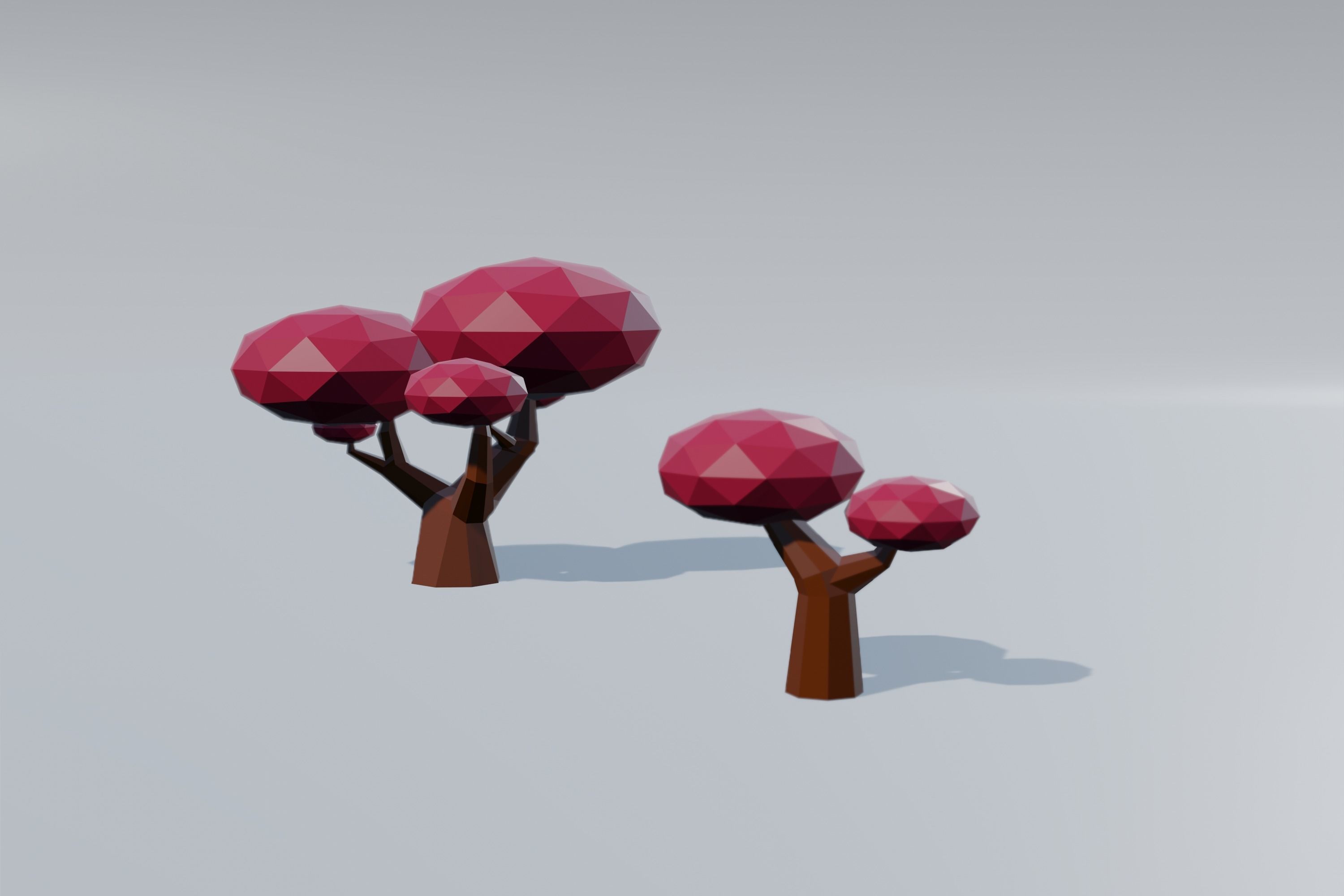 LowPoly trees nature 3D model_5