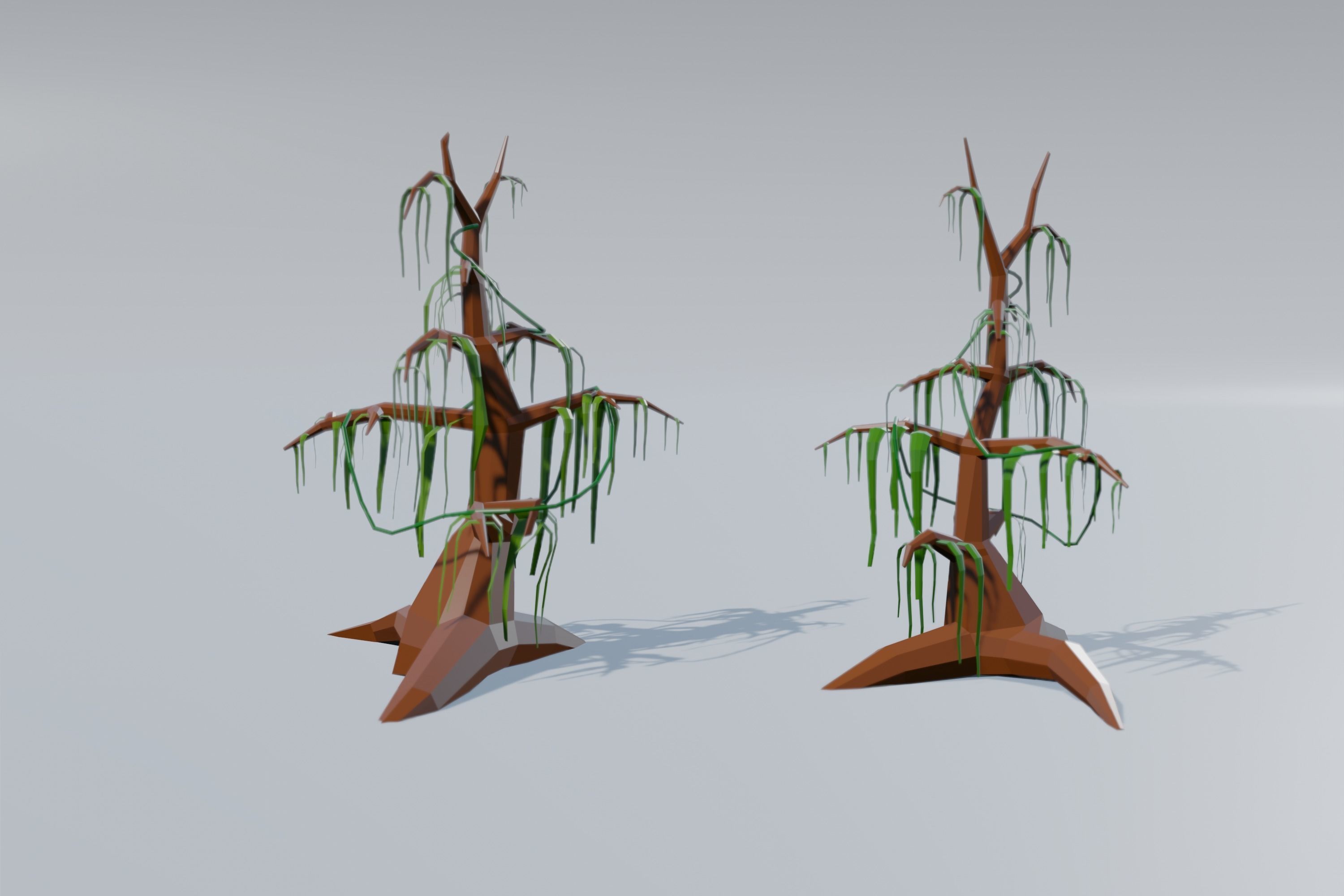 LowPoly trees nature 3D model_6