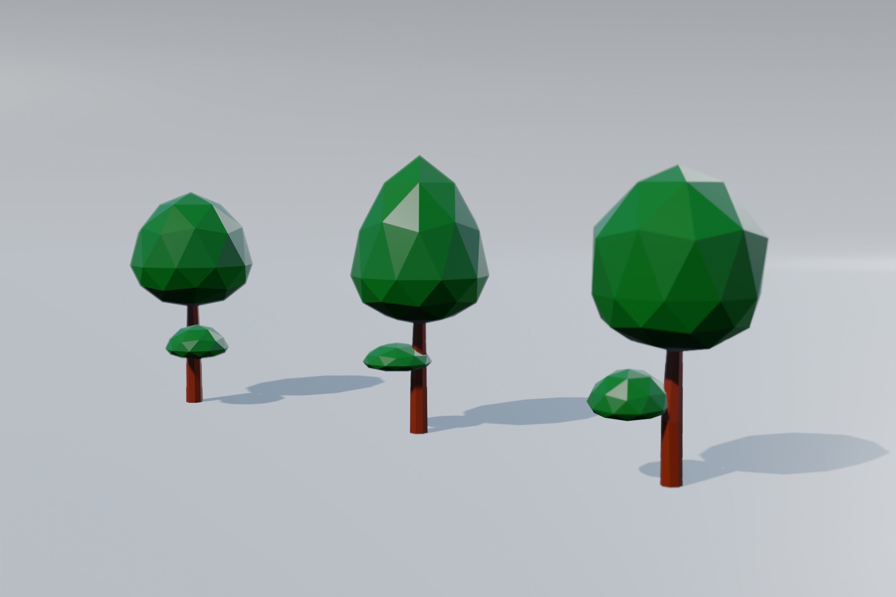 LowPoly trees nature 3D model_4