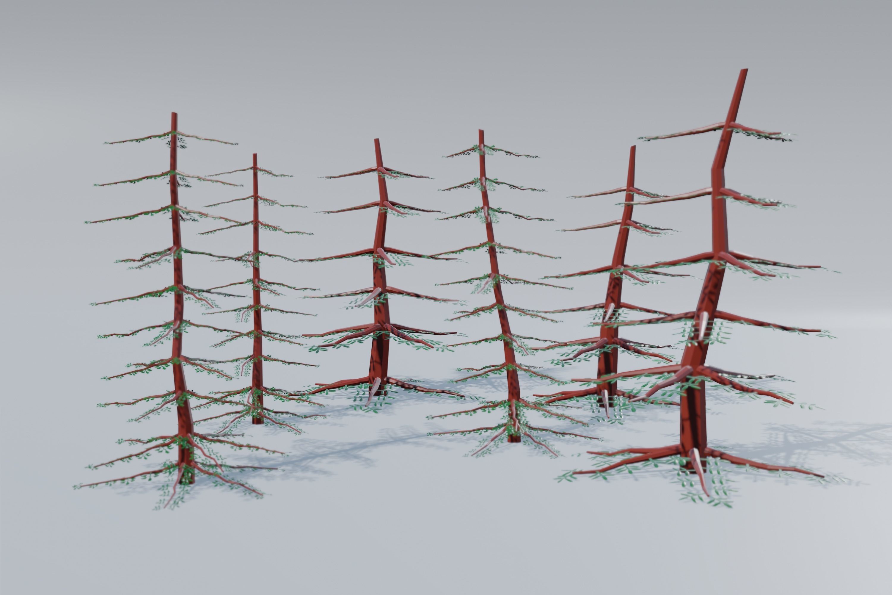 LowPoly trees nature 3D model_3