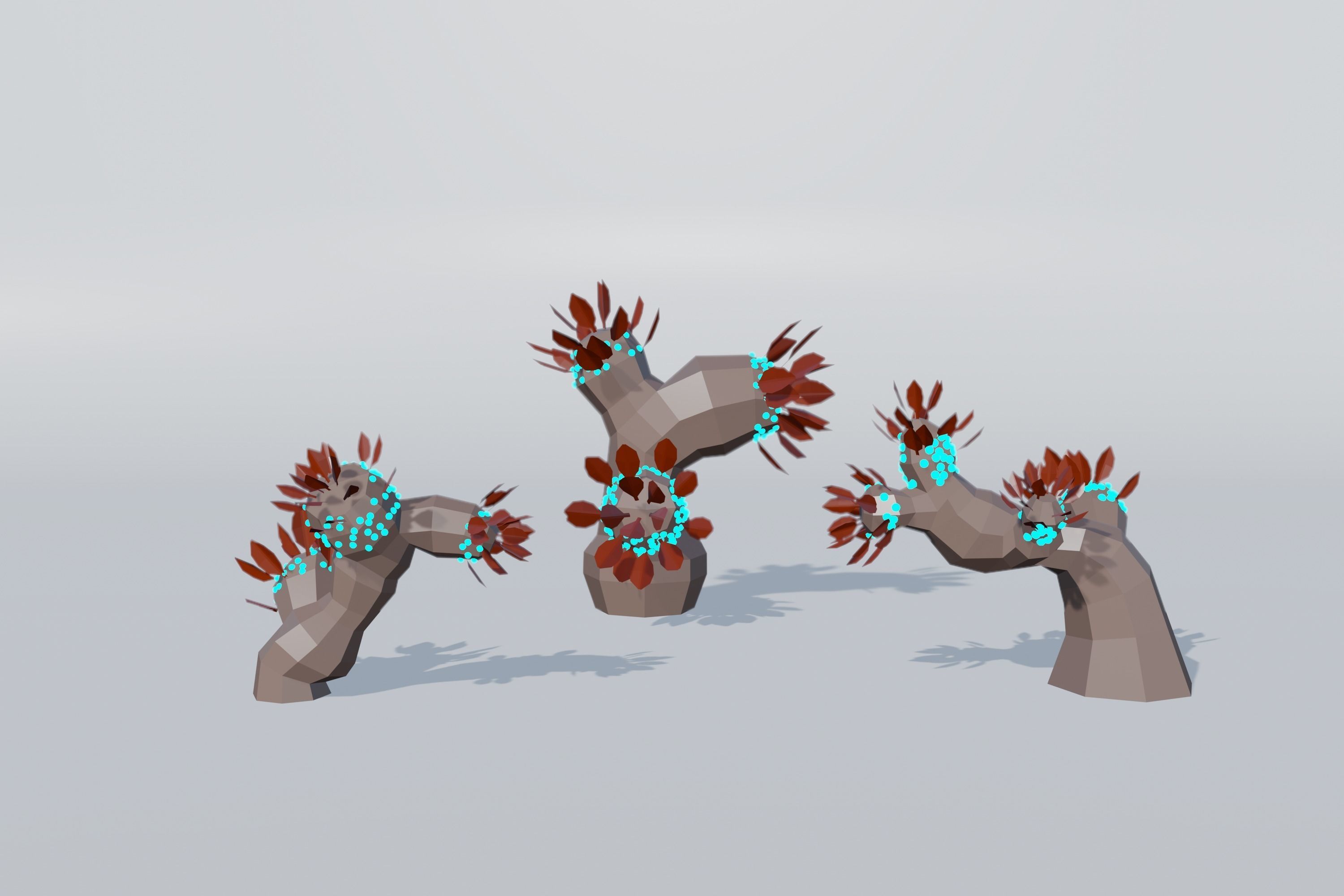LowPoly alien trees 3D model_4