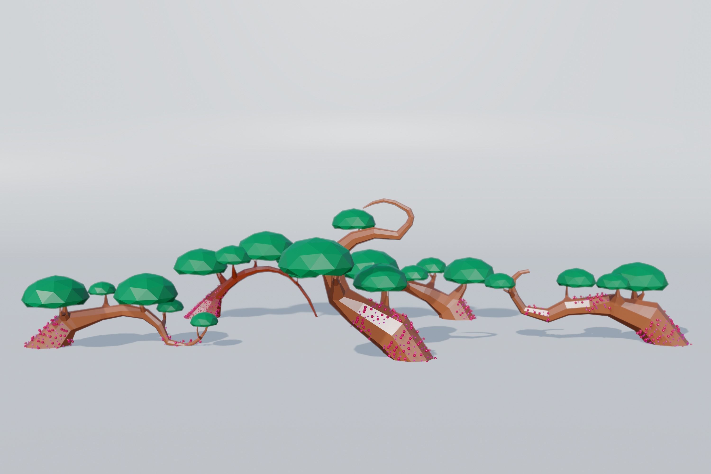 LowPoly alien trees 3D model_2