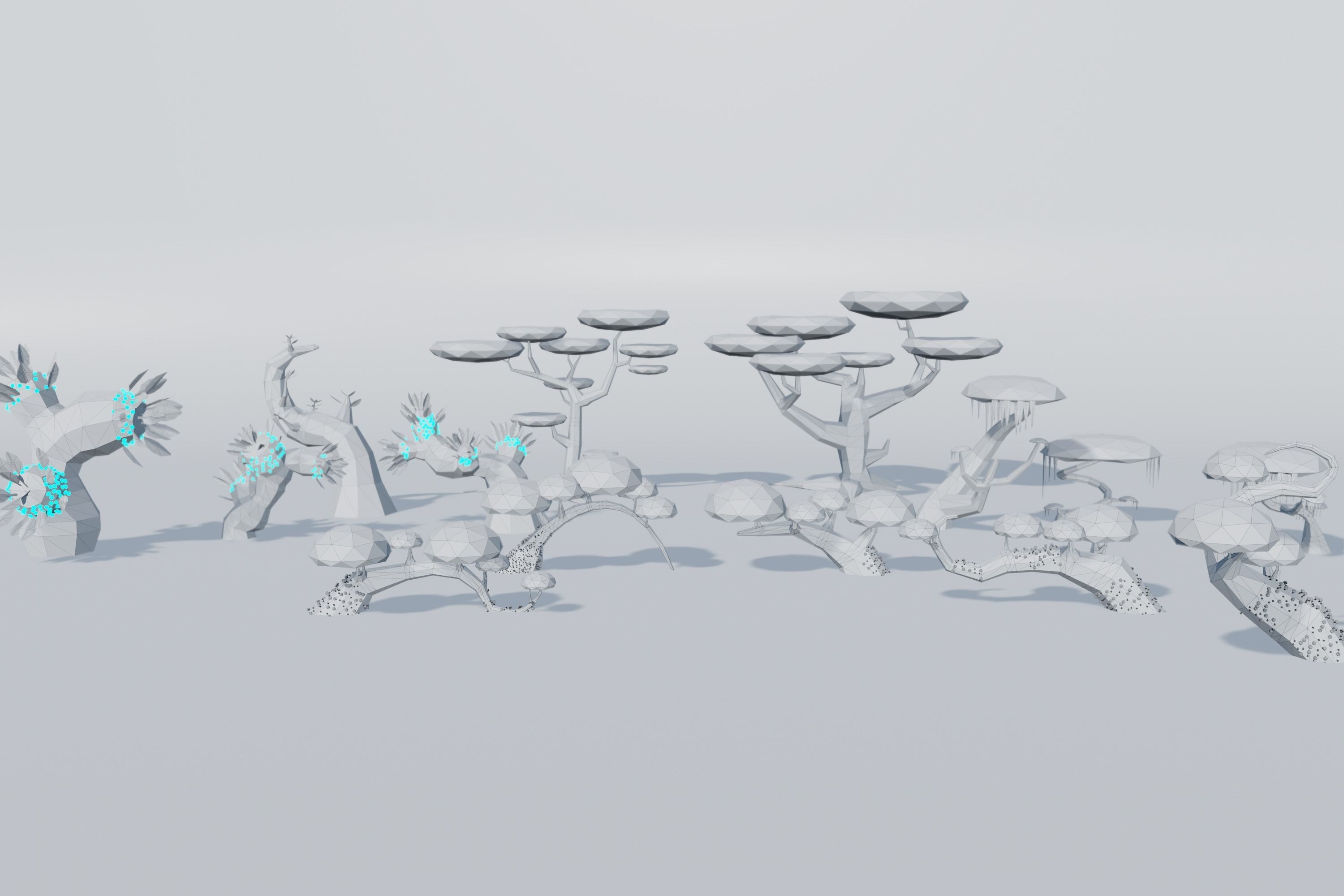 LowPoly alien trees 3D model_1