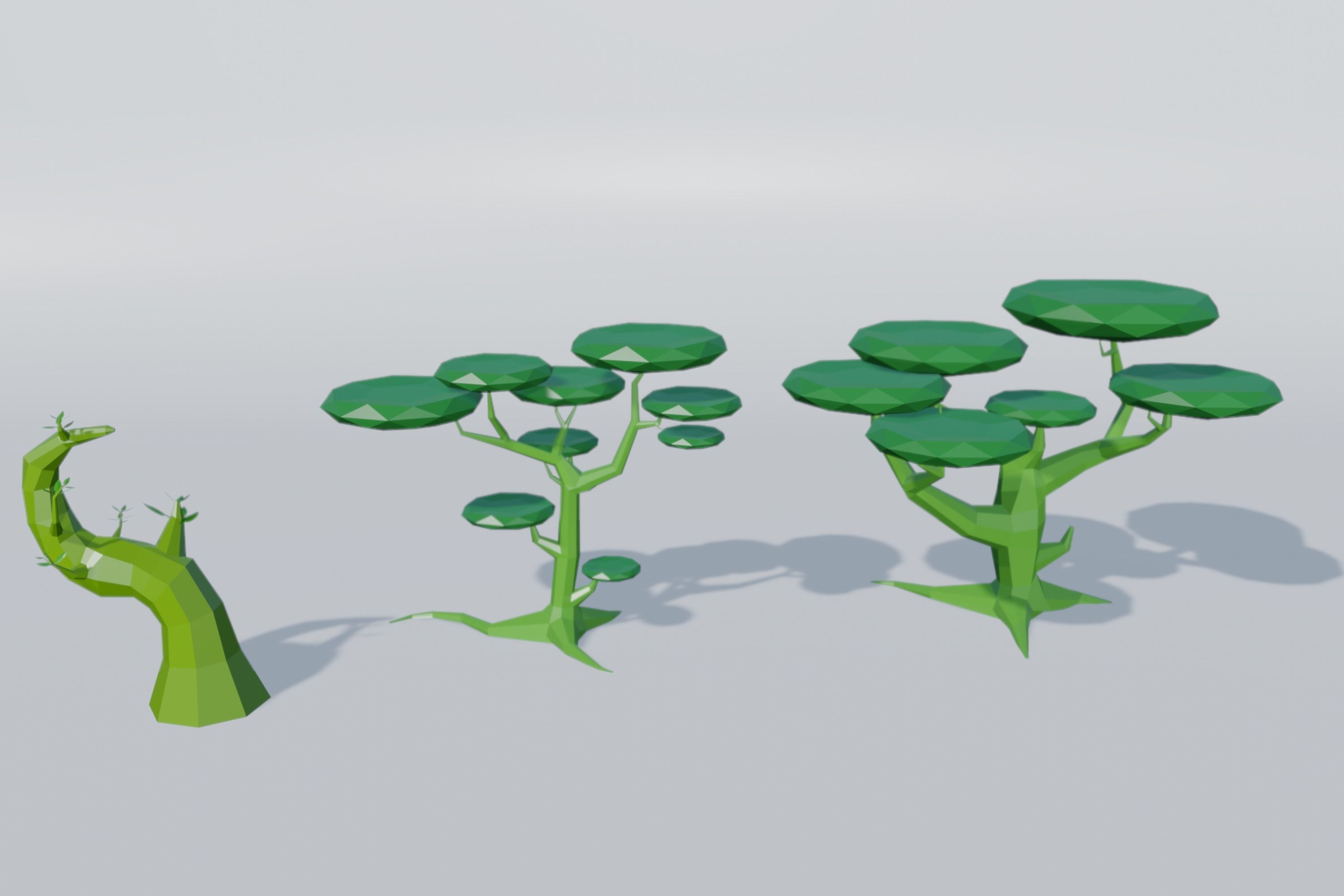 LowPoly alien trees 3D model_3