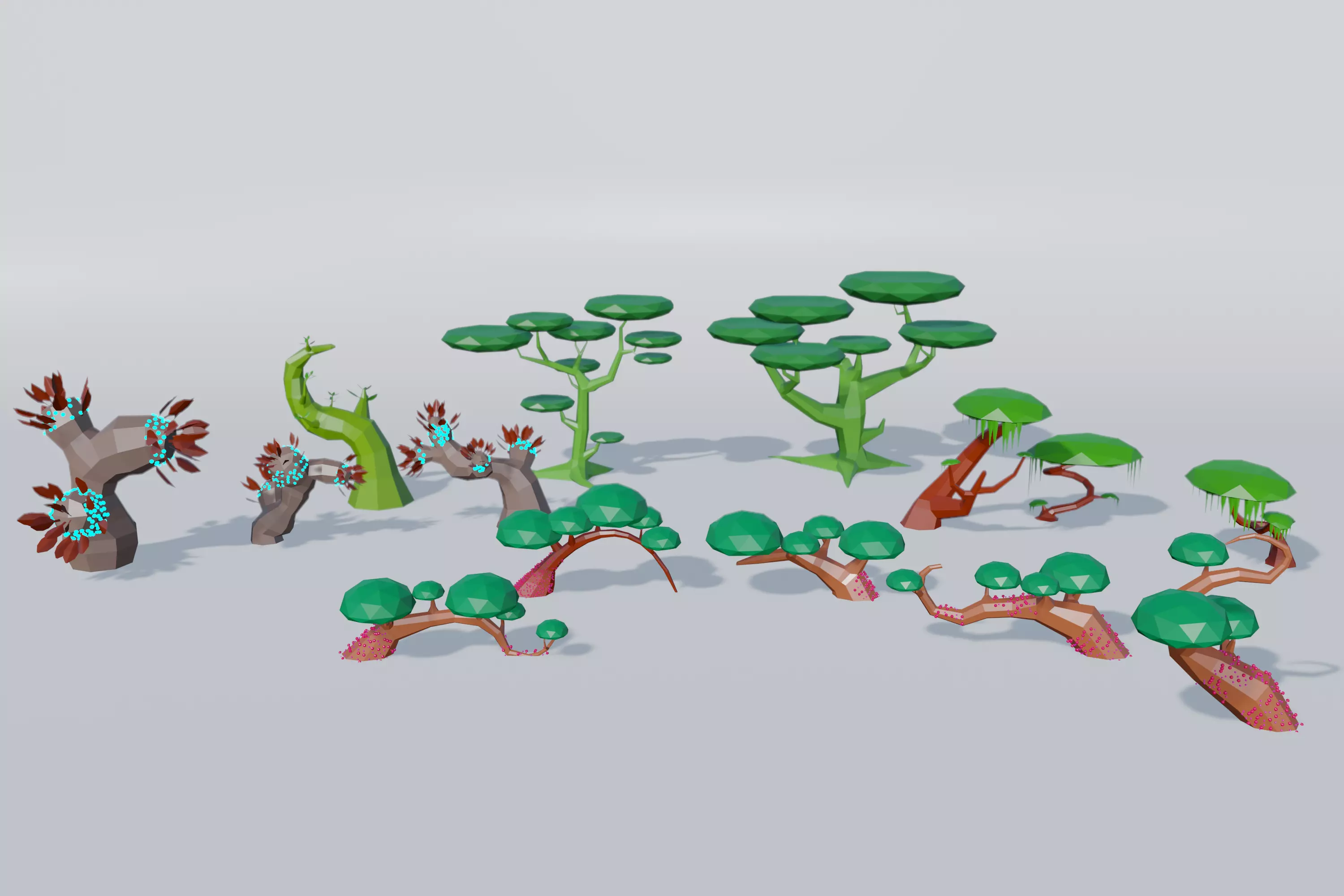 LowPoly alien trees 3D model_0