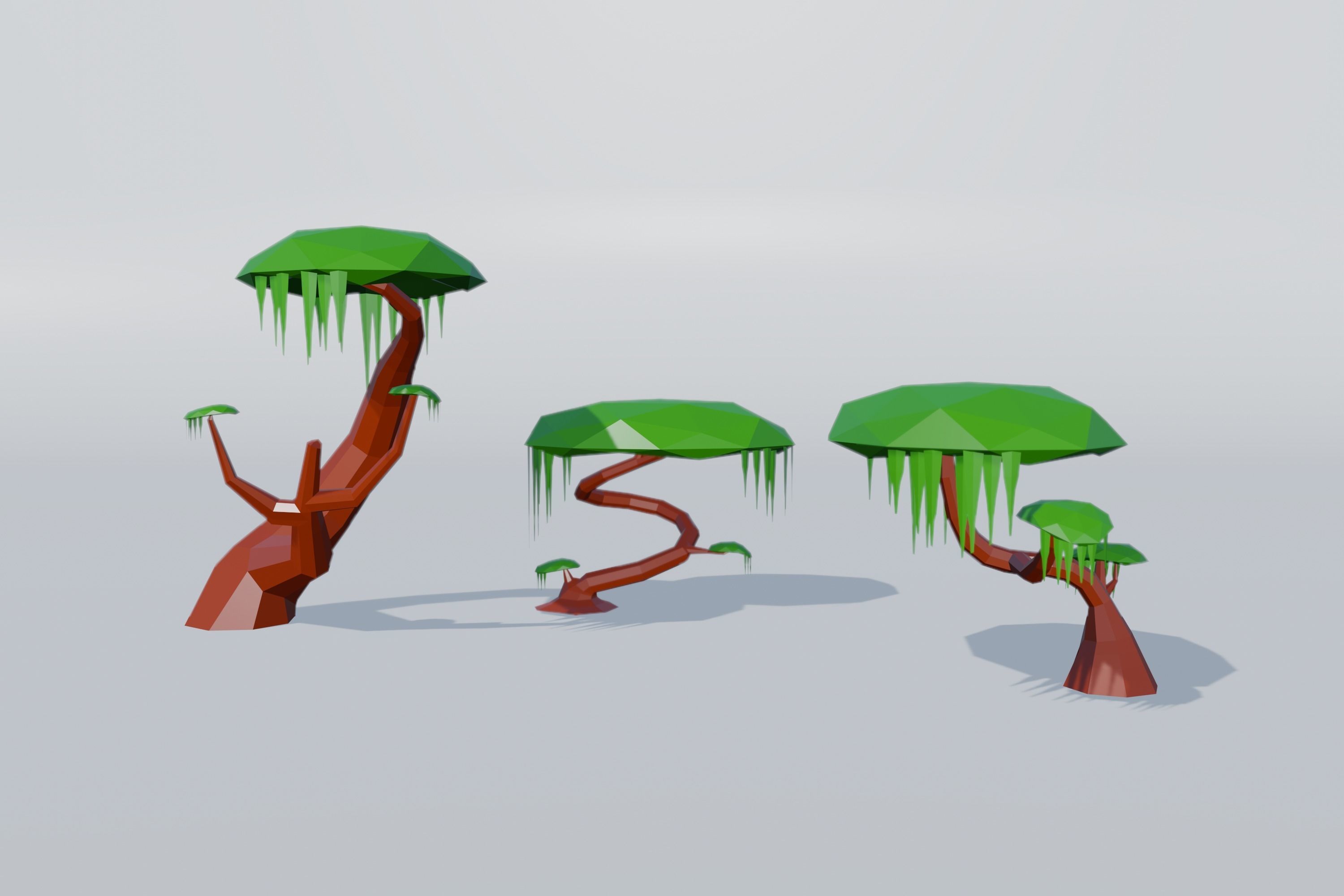 LowPoly alien trees 3D model_5