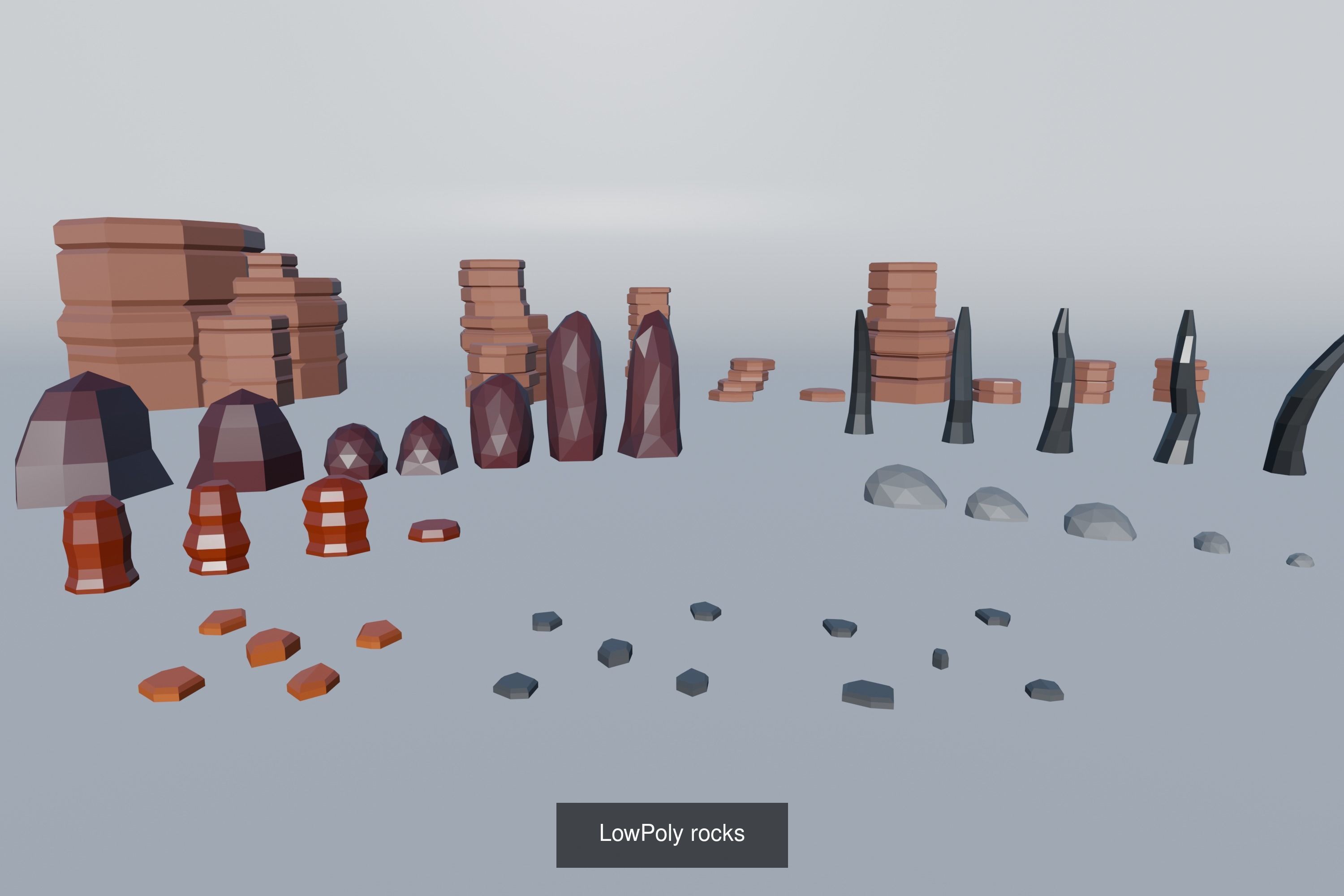 LowPoly alien enviroment PACK 3D Model Collection_2