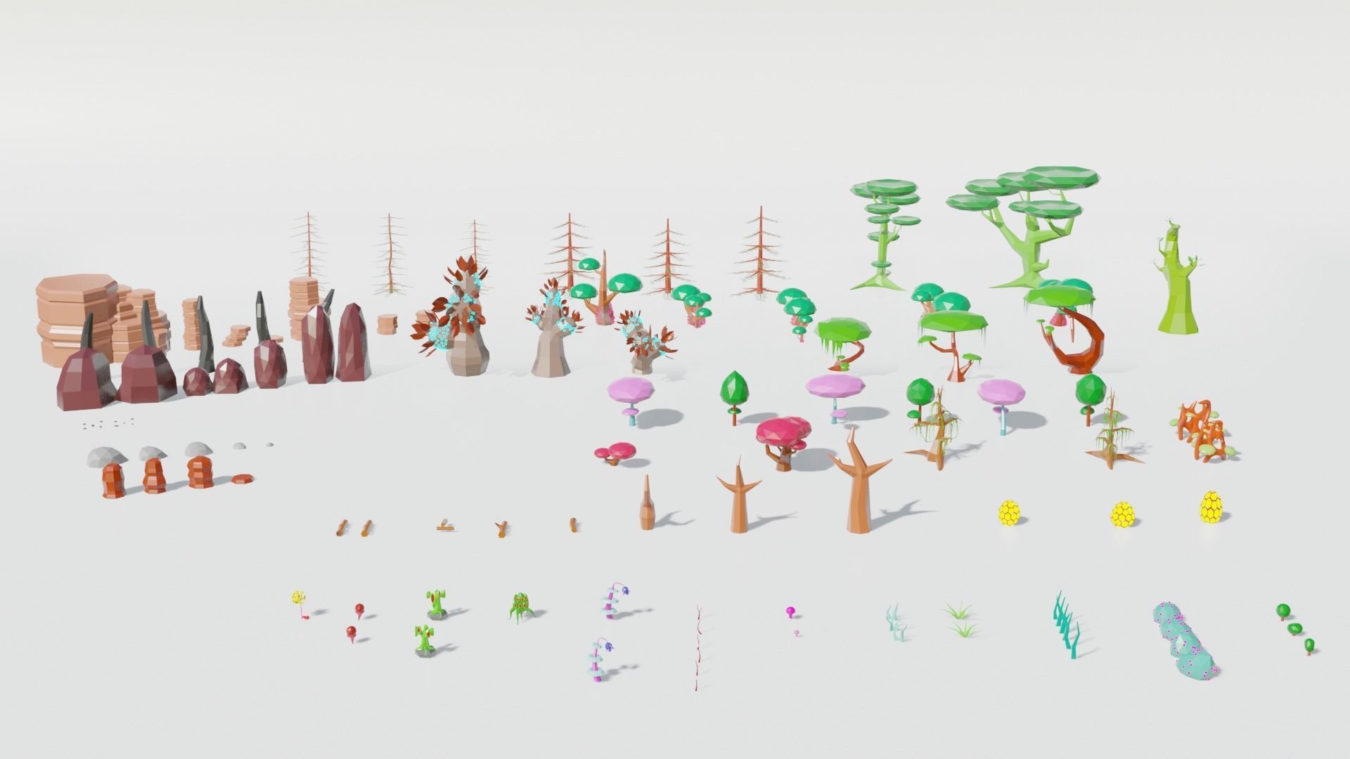 LowPoly alien enviroment PACK 3D Model Collection_1