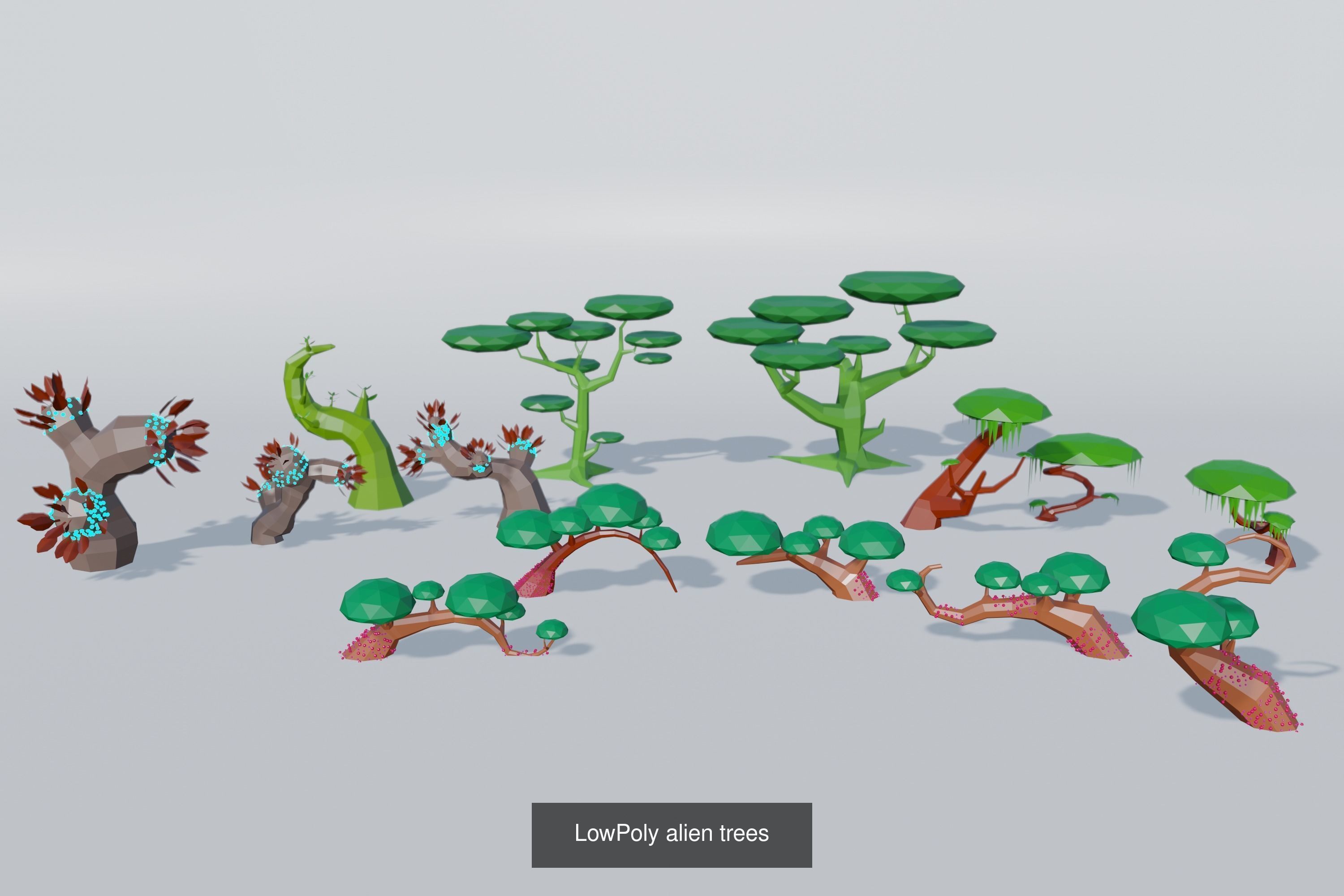 LowPoly alien enviroment PACK 3D Model Collection_6