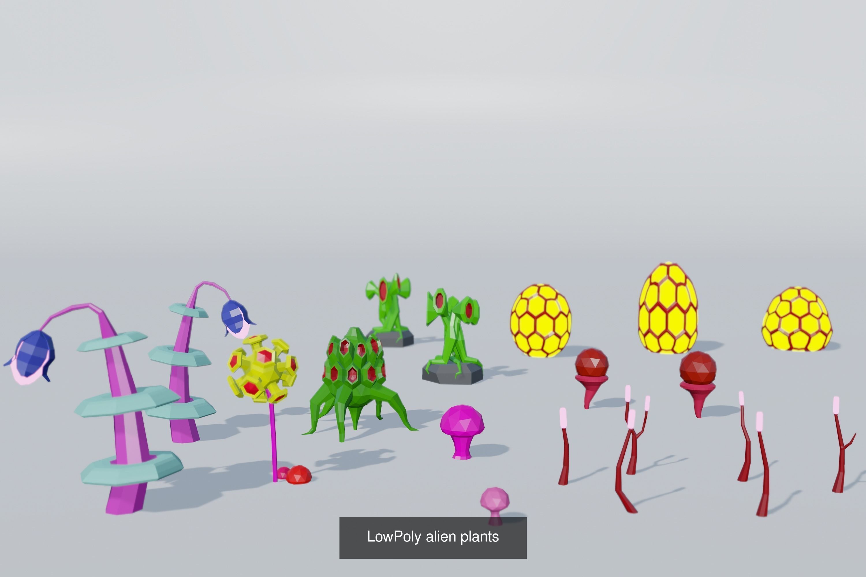 LowPoly alien enviroment PACK 3D Model Collection_4