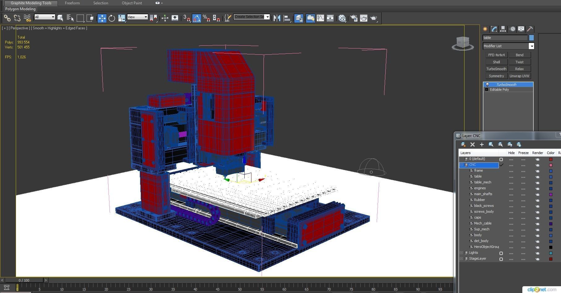 CNC Router Engraving Drilling Milling machine 3D model_16