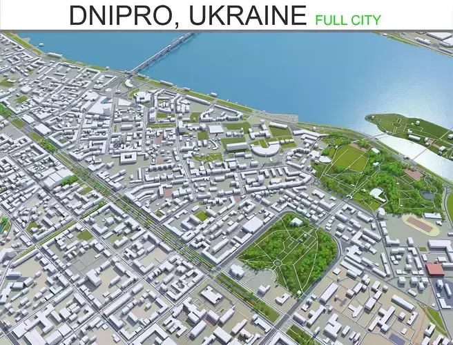 Dnipro City in Ukraine 60km