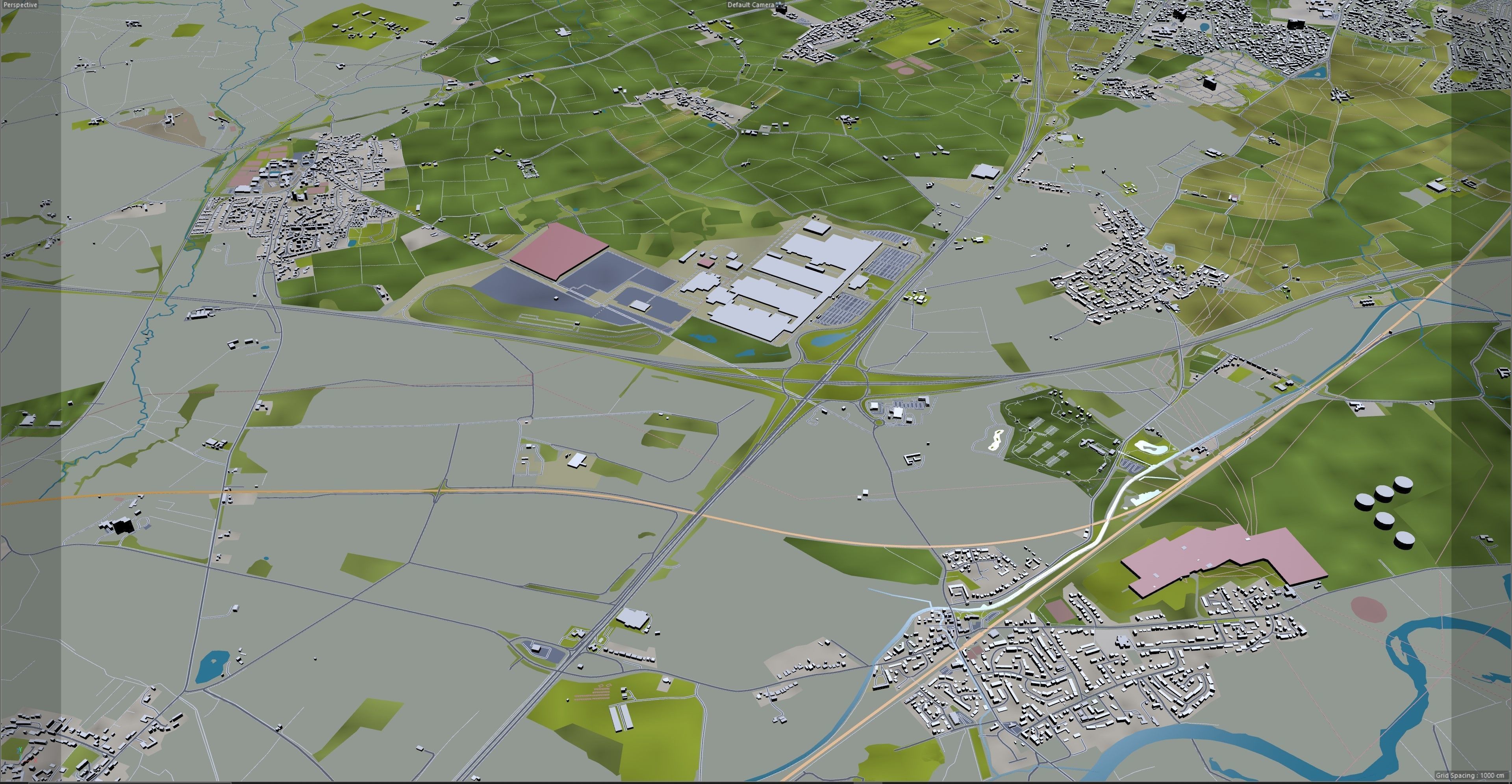 Derby City in England 40km Low-poly 3D model_17