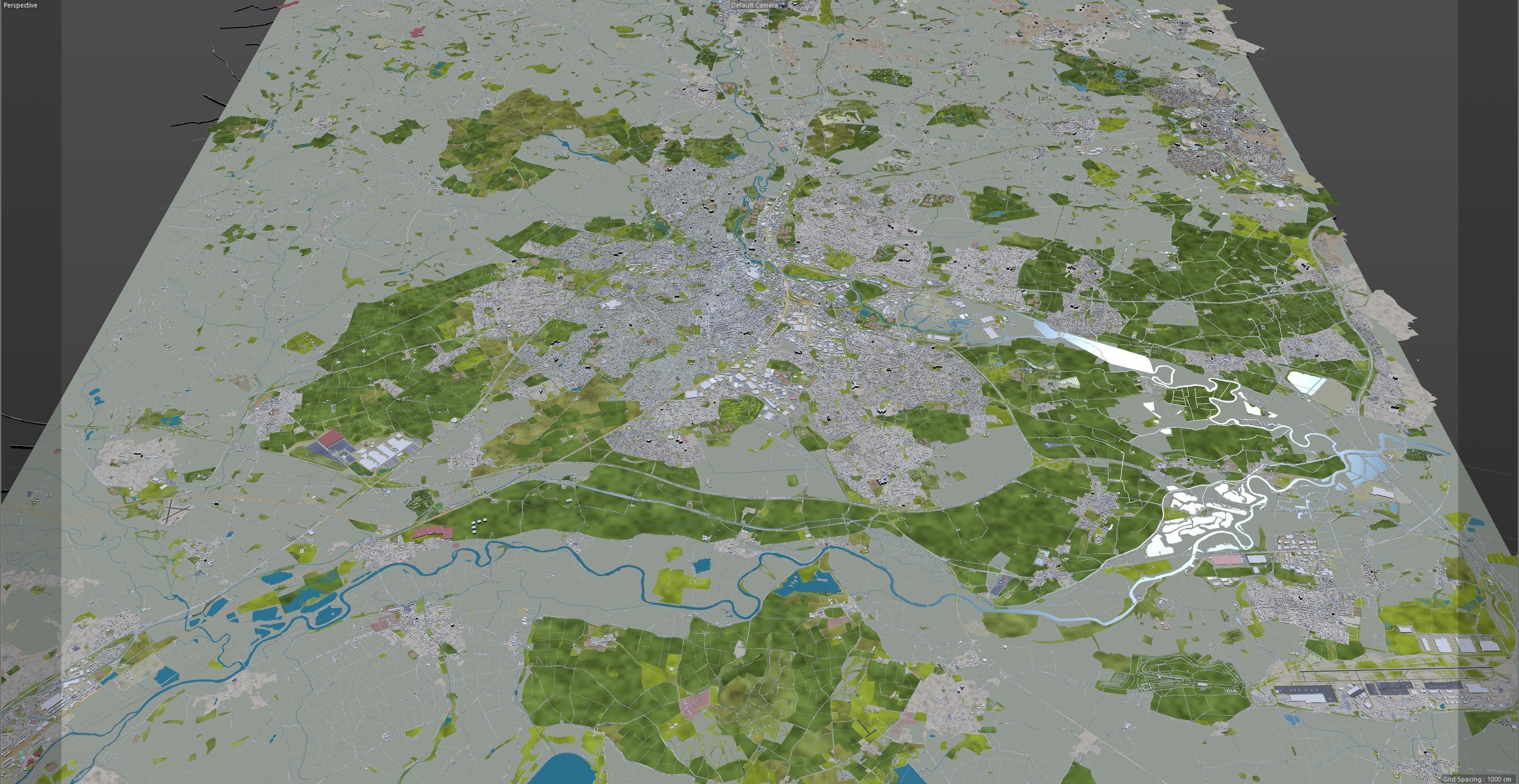 Derby City in England 40km Low-poly 3D model_14