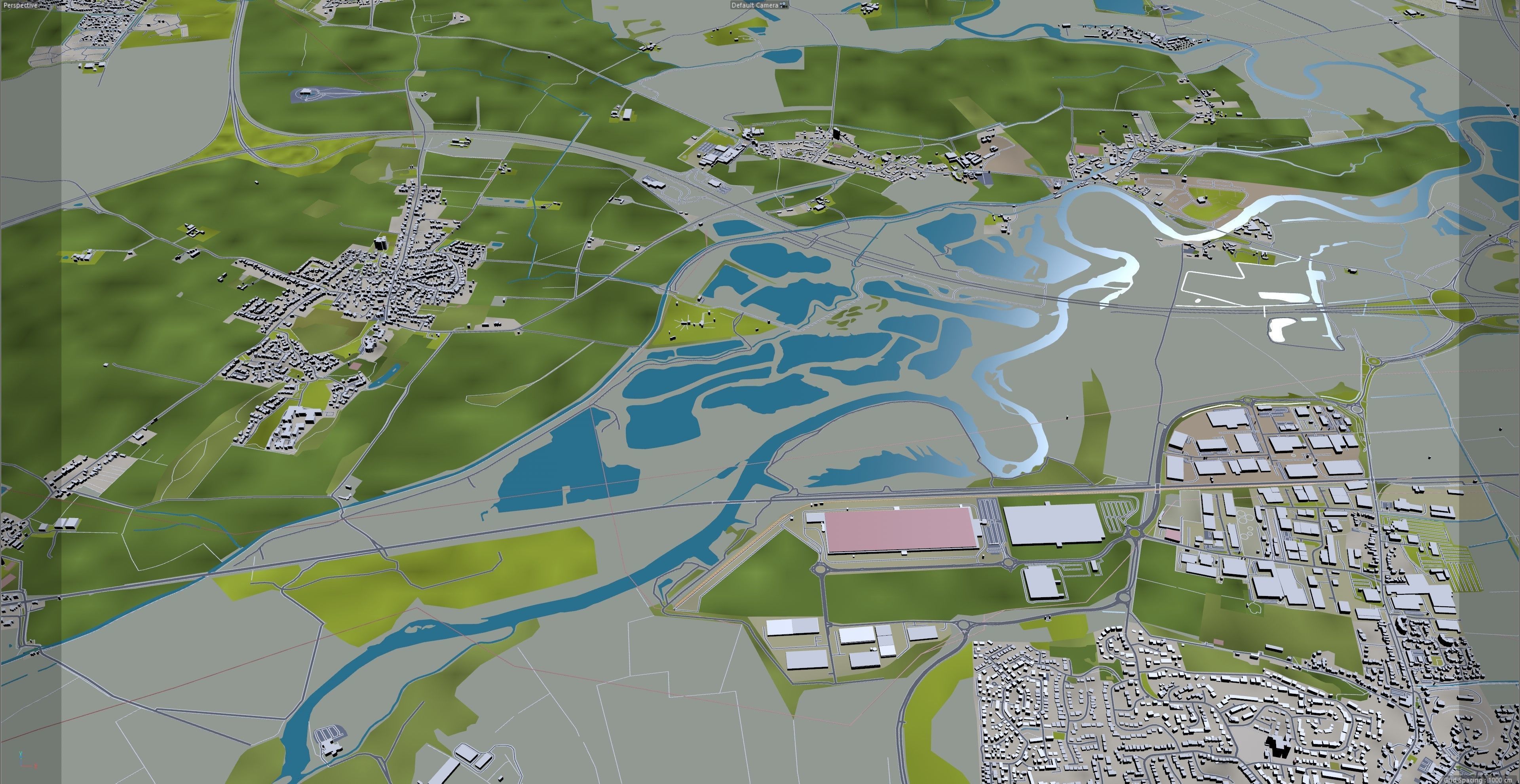 Derby City in England 40km Low-poly 3D model_16