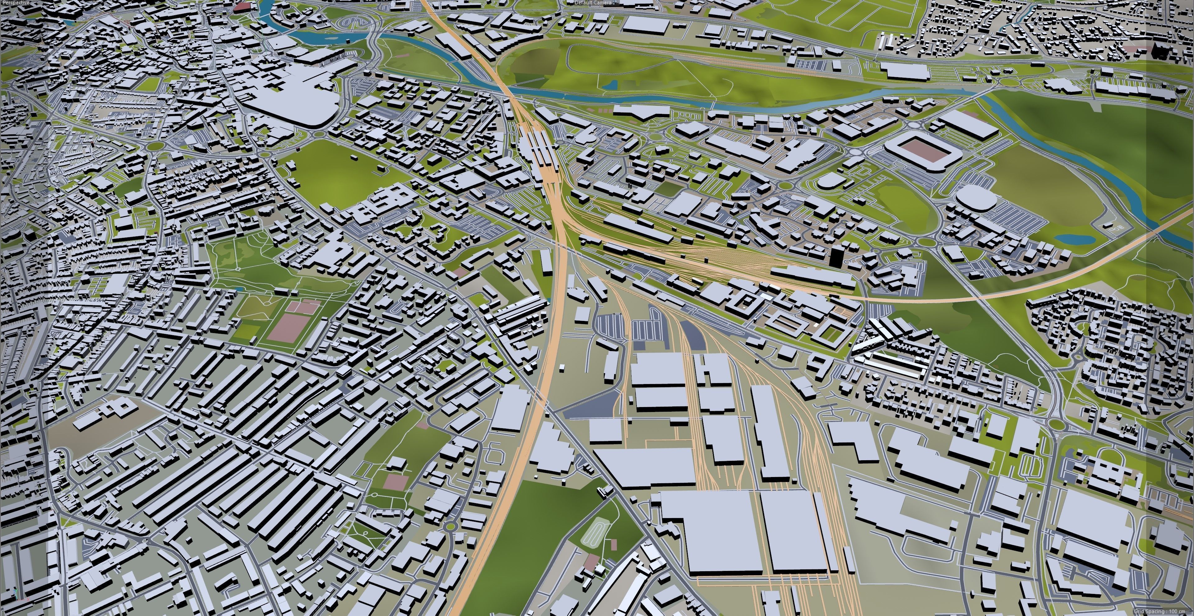 Derby City in England 40km Low-poly 3D model_18
