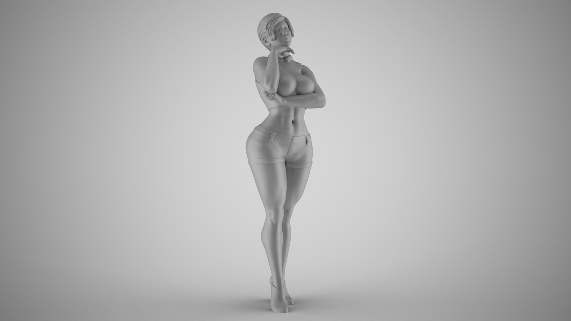 Woman Standing Chat 4 3D print model_2