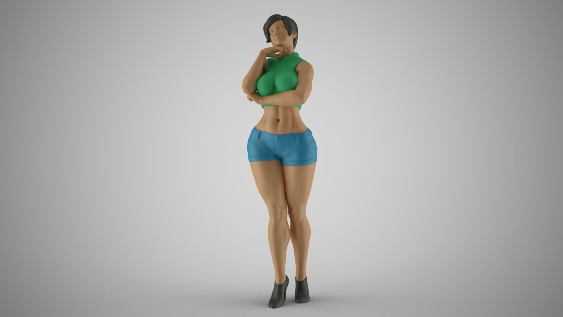 Woman Standing Chat 4 3D print model_9