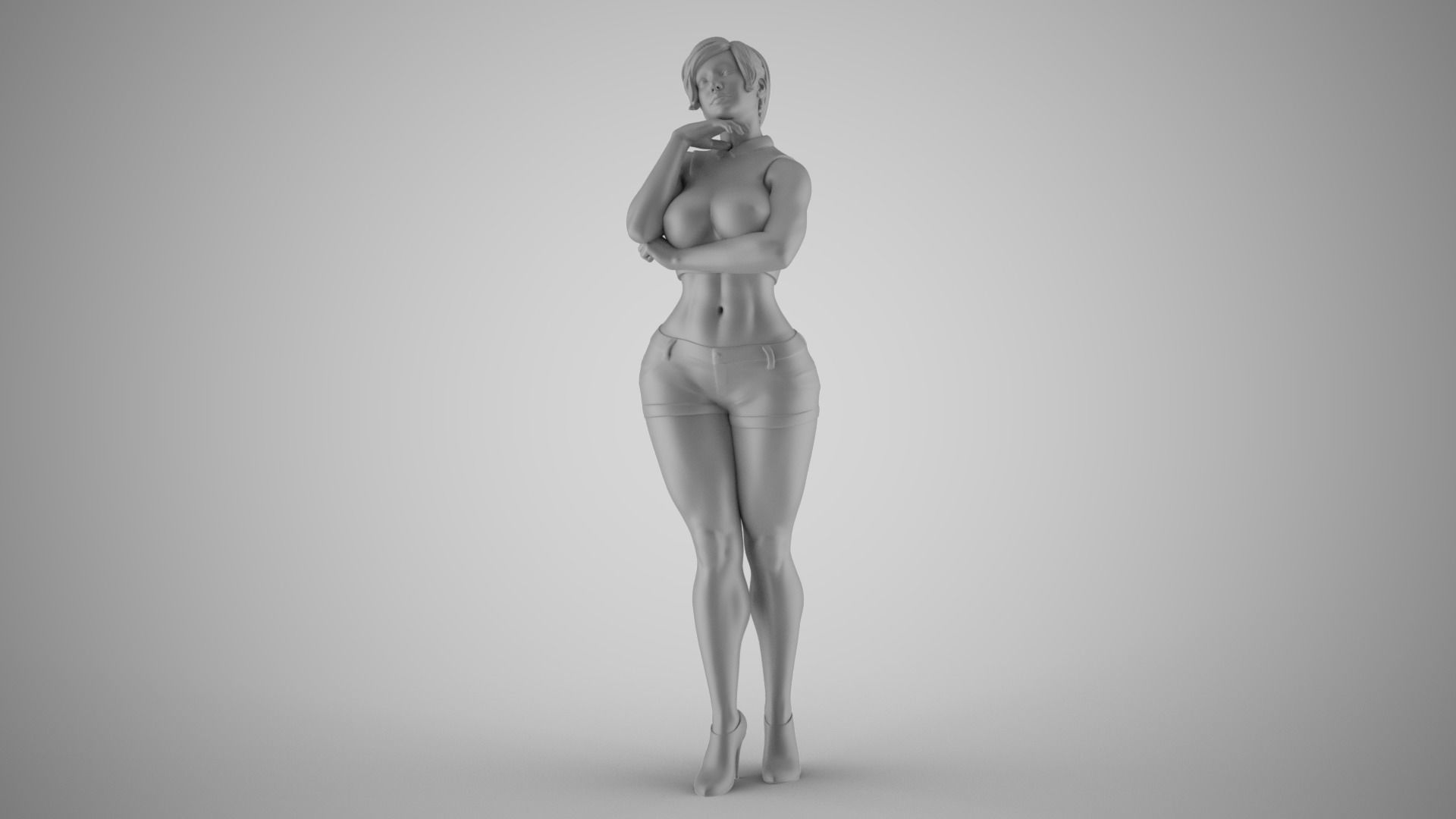 Woman Standing Chat 4 3D print model_1