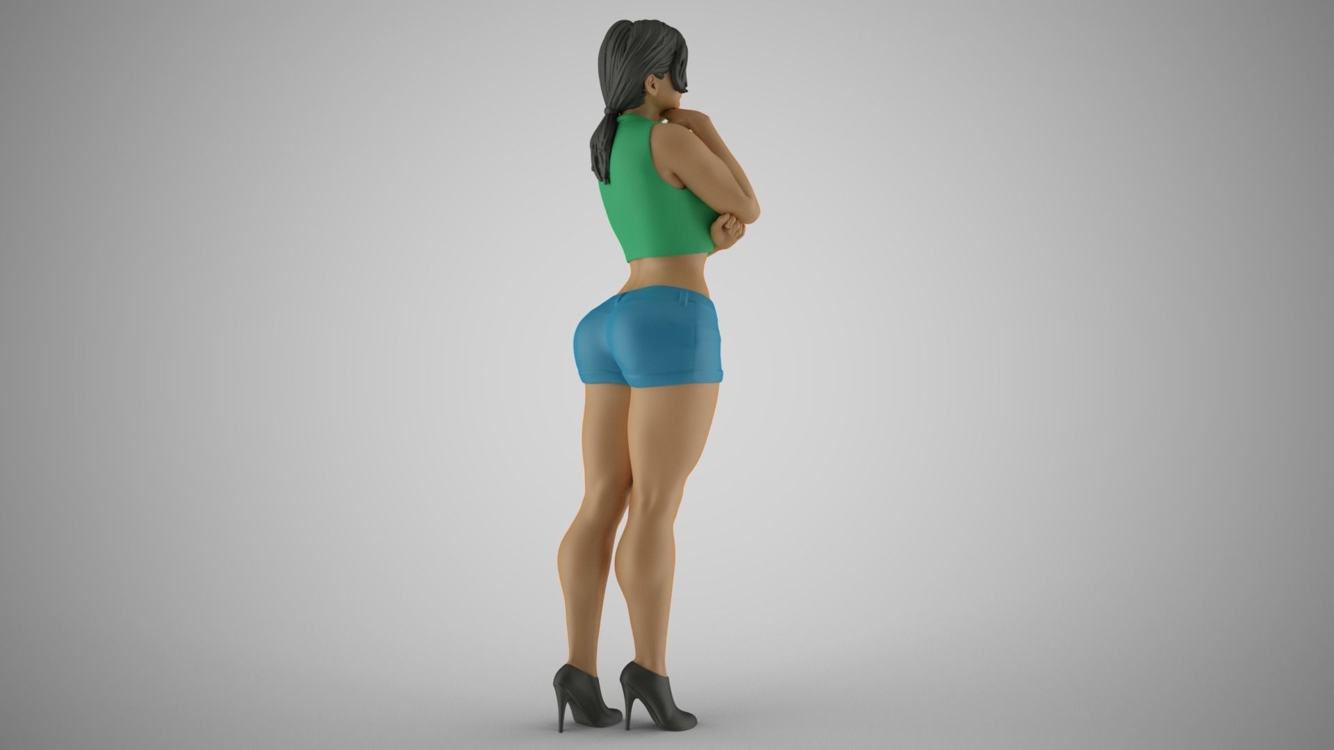 Woman Standing Chat 4 3D print model_5