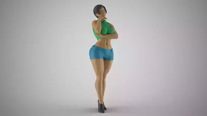 Woman Standing Chat 4 3D print model