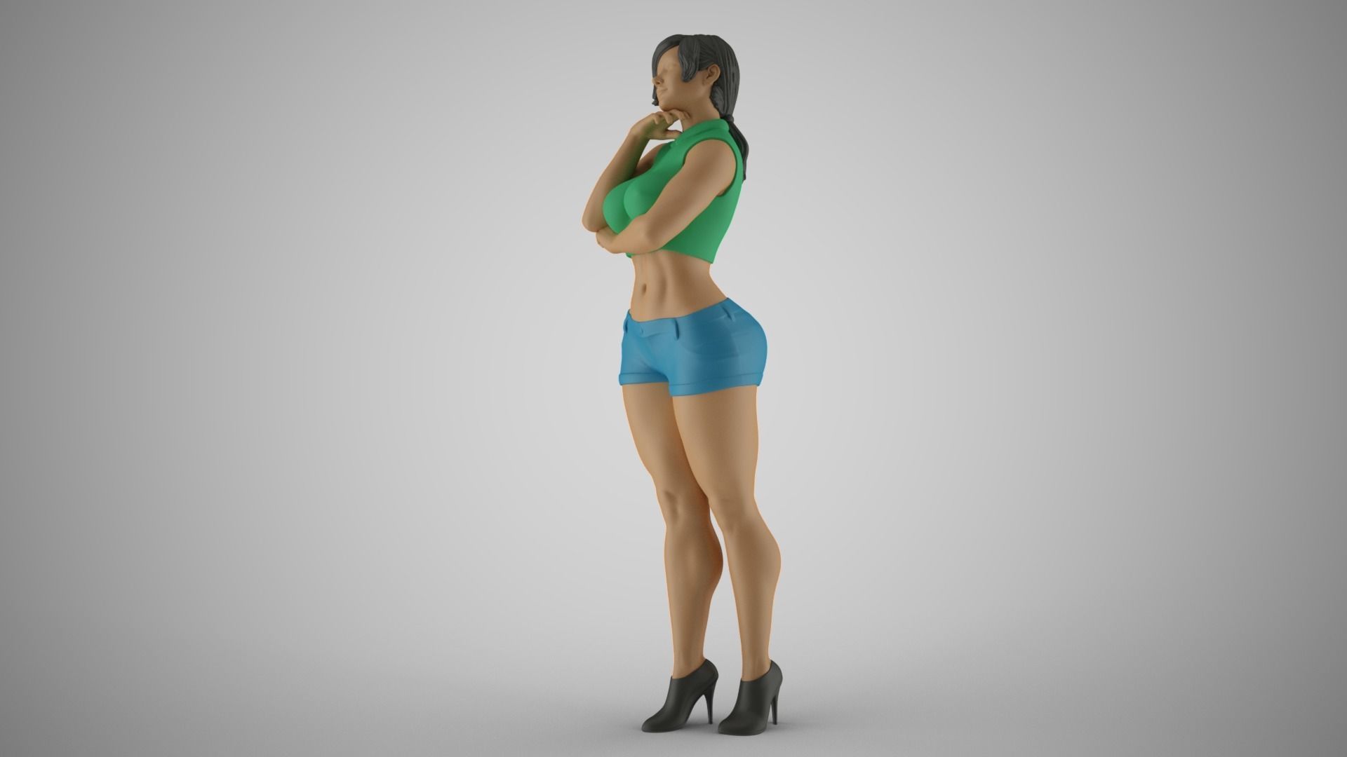 Woman Standing Chat 4 3D print model_8