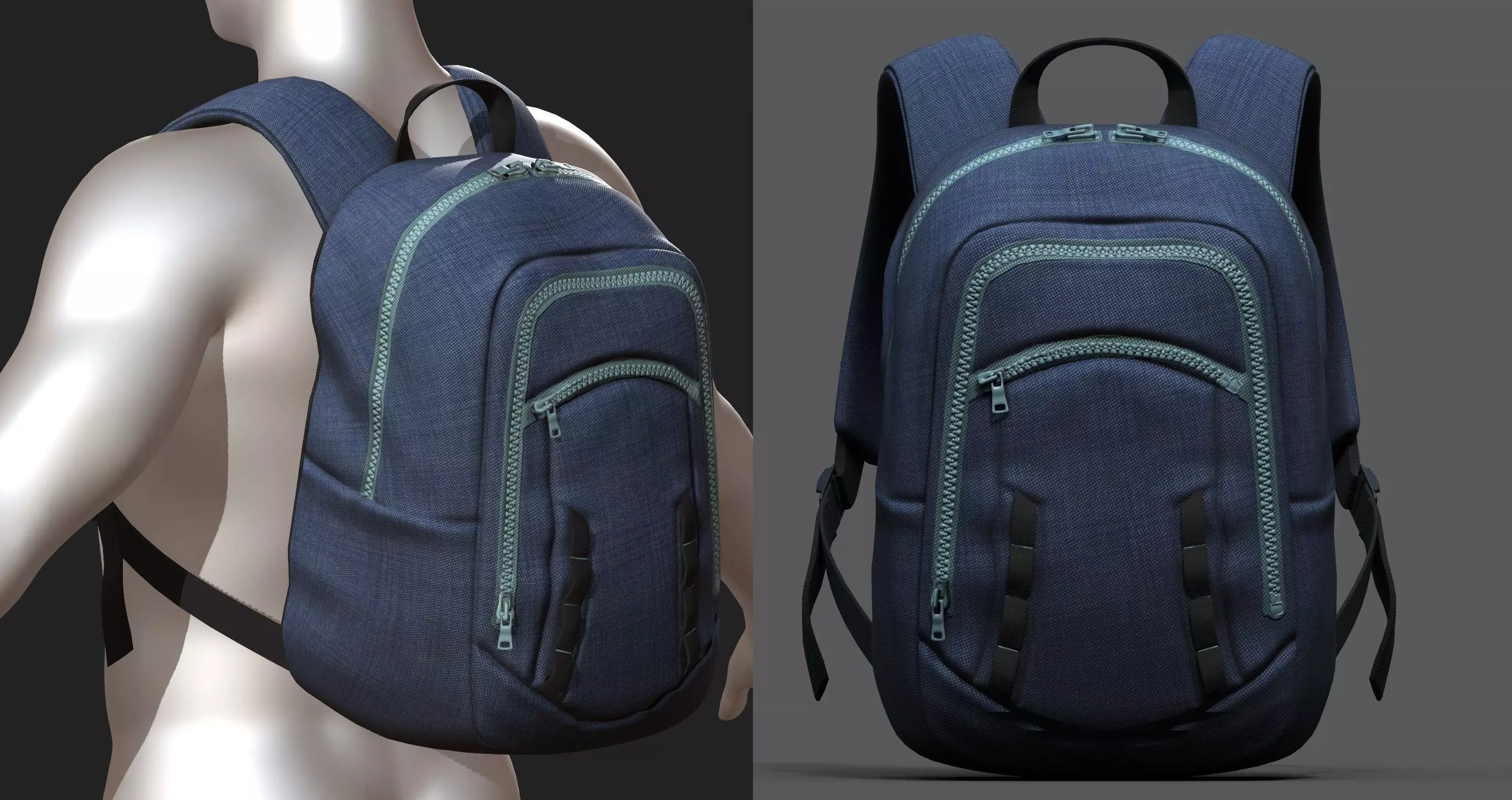 Backpack military combat soldier armor scifi Low-poly 3D model Low-poly 3D model