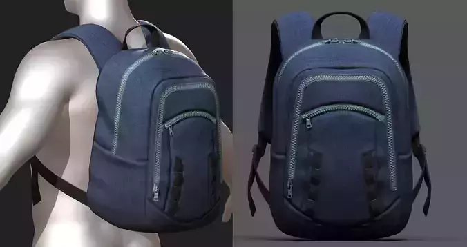 Backpack military combat soldier armor scifi Low-poly 3D model