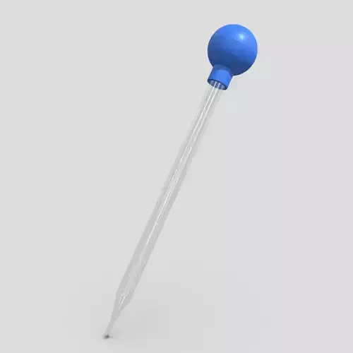 Dropper syringe with ball Low-poly 3D model