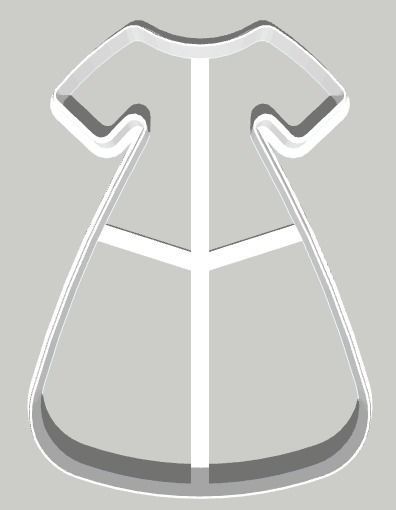 Dress Cookie Cutter 3D print model_4