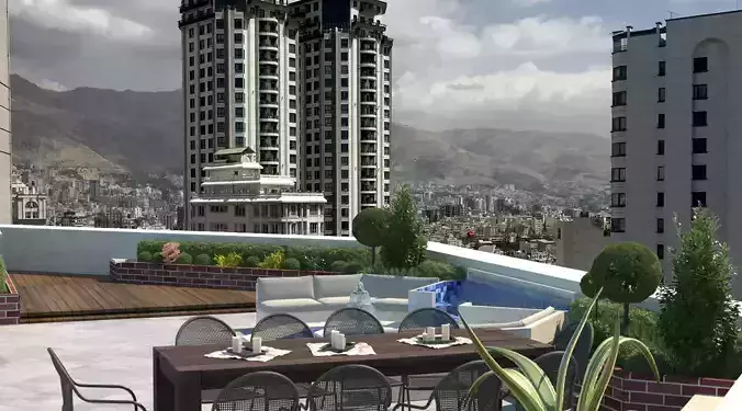 roof garden 01 3D model