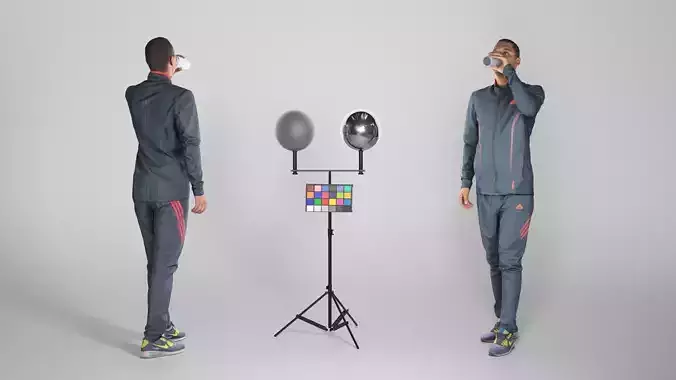 Man in sportswear drinking water 213 Low-poly 3D model