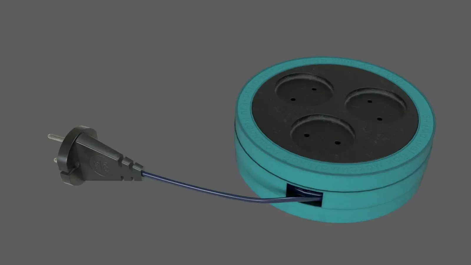 Old electrical extension cord made in USSR Low-poly 3D model_0