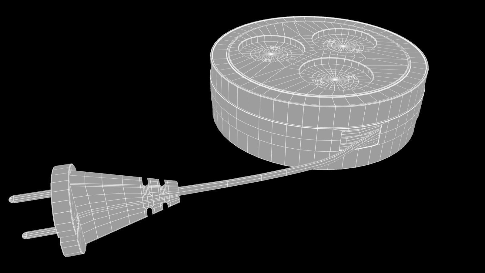 Old electrical extension cord made in USSR Low-poly 3D model_3