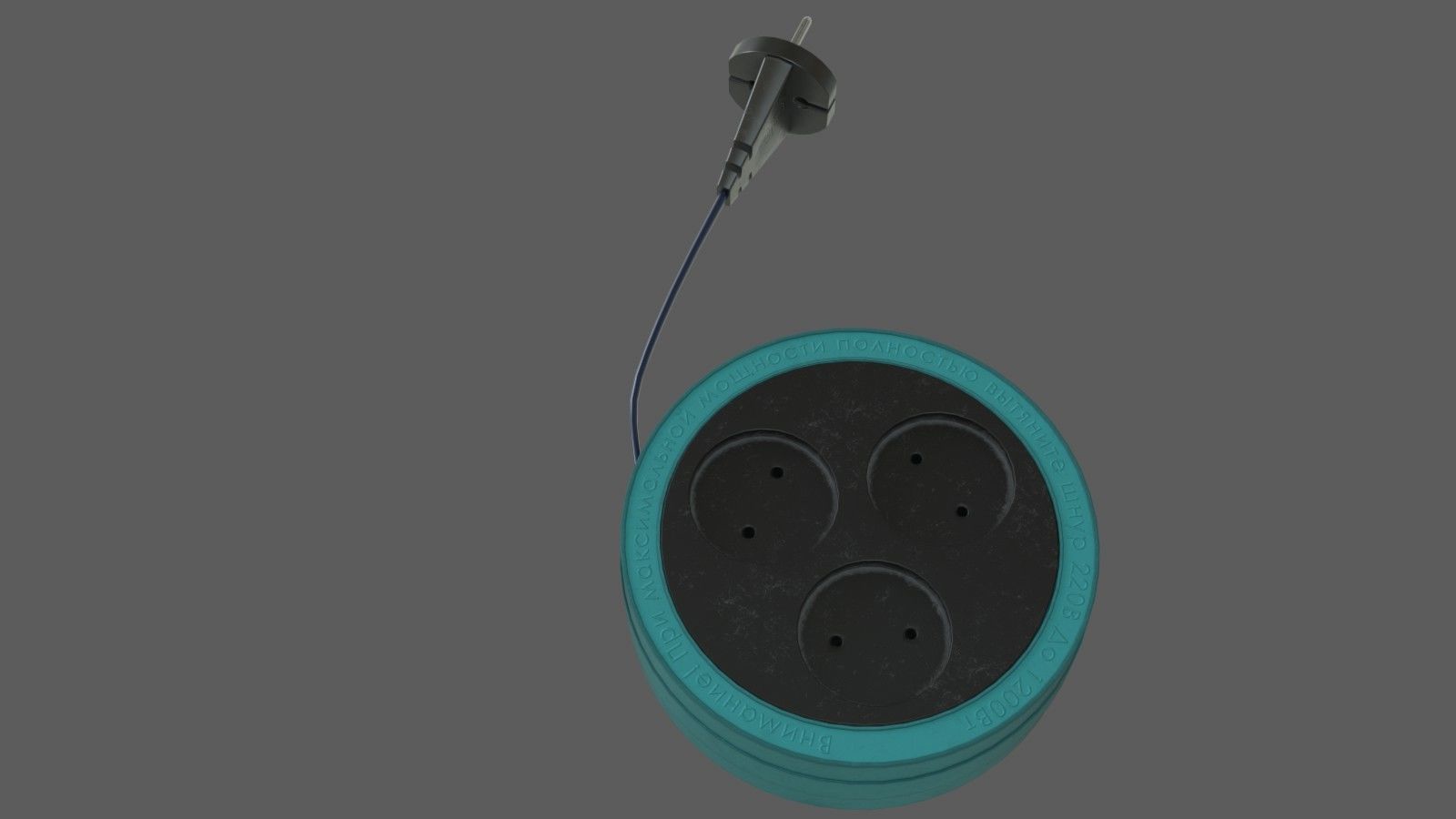 Old electrical extension cord made in USSR Low-poly 3D model_1