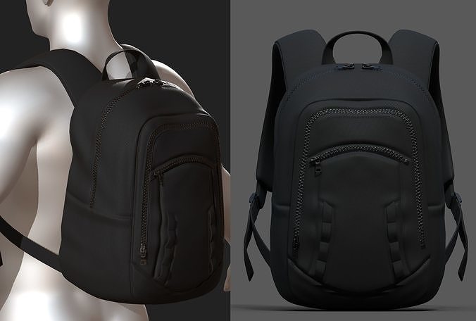 Backpack bag baggage Color 3d low poly Low-poly  Low-poly 3D model