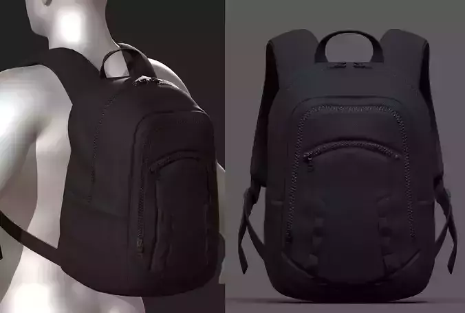 Backpack bag baggage Color 3d low poly Low-poly 