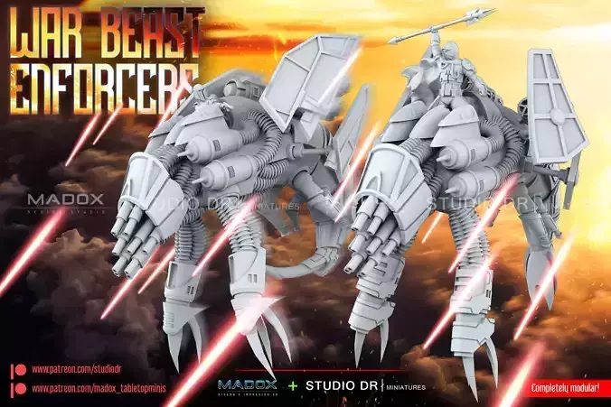 War Beetle and Riders 3D print model